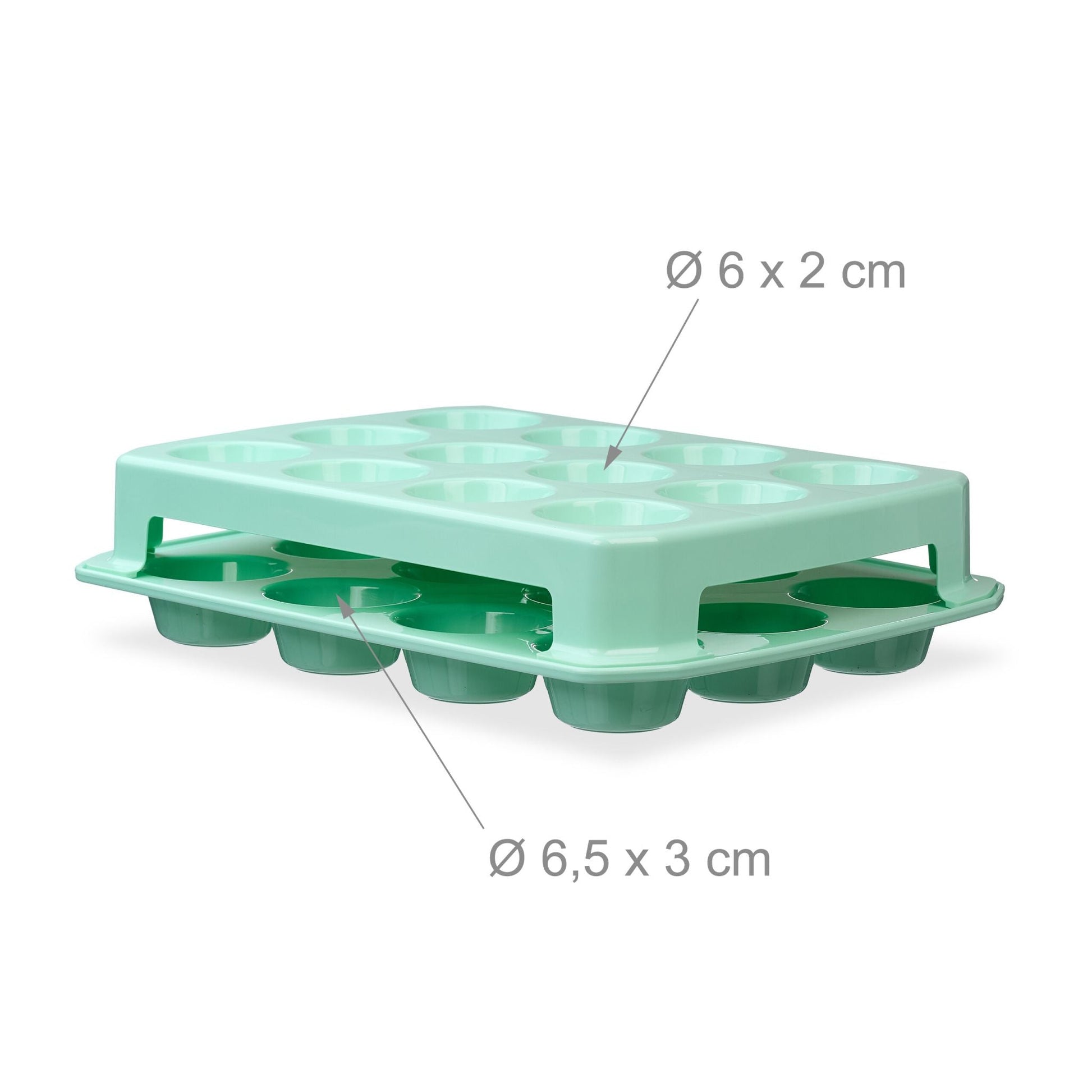 Muffin Transportbox für 24 Stück Transparent-Türkis von Relaxdays