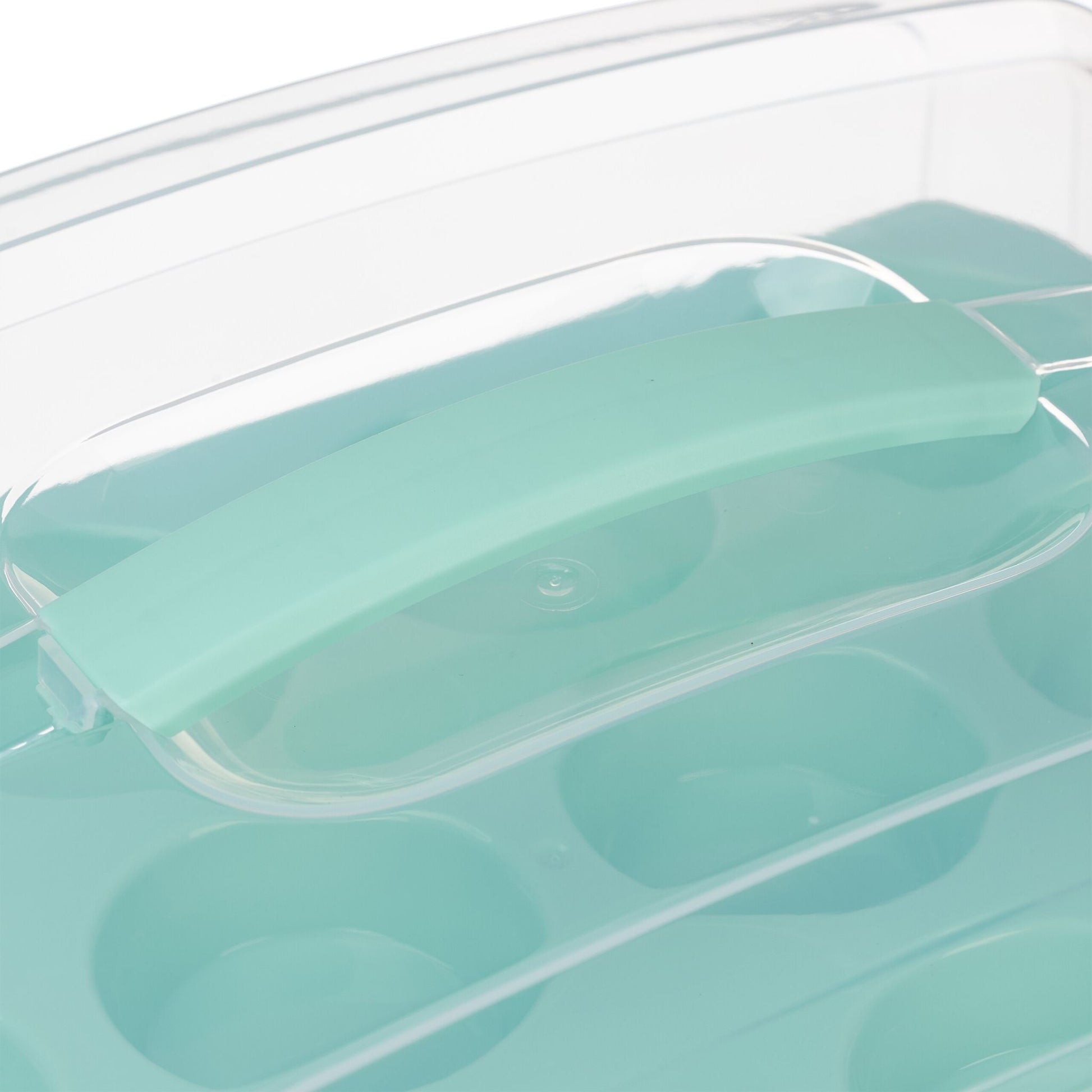 Muffin Transportbox für 24 Stück Transparent-Türkis von Relaxdays