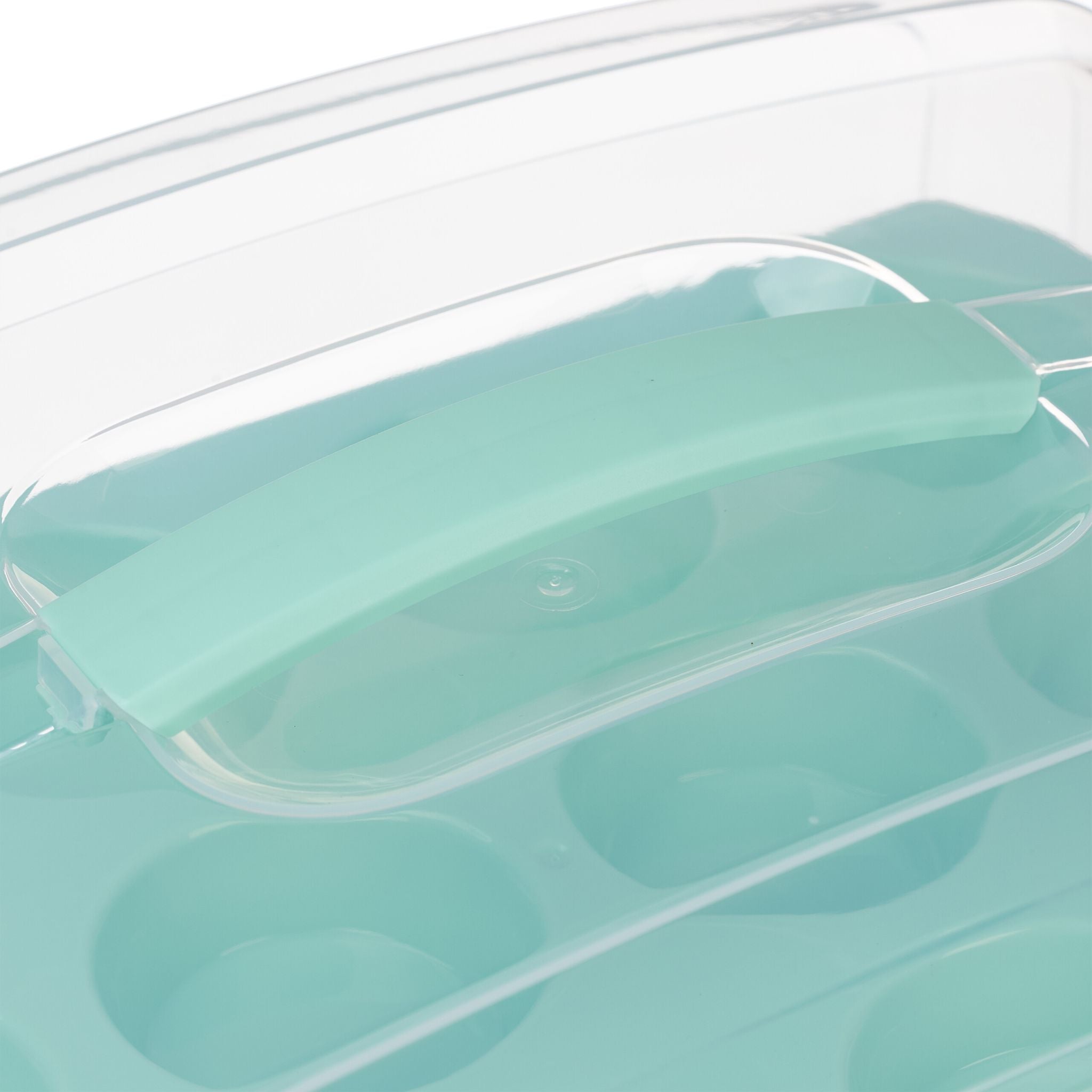 Muffin Transportbox für 24 Stück Transparent-Türkis von Relaxdays