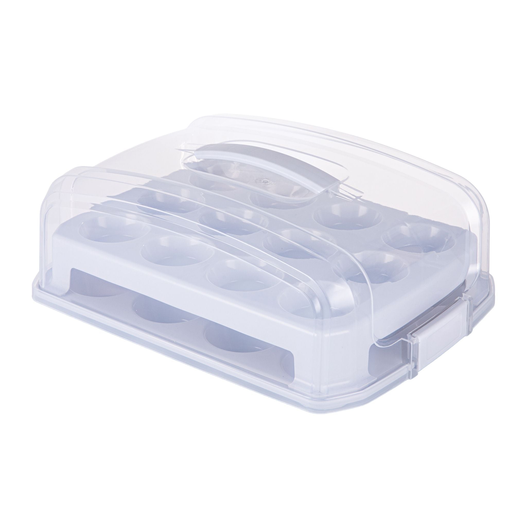 Muffin Transportbox für 24 Stück Transparent-Grau von Relaxdays