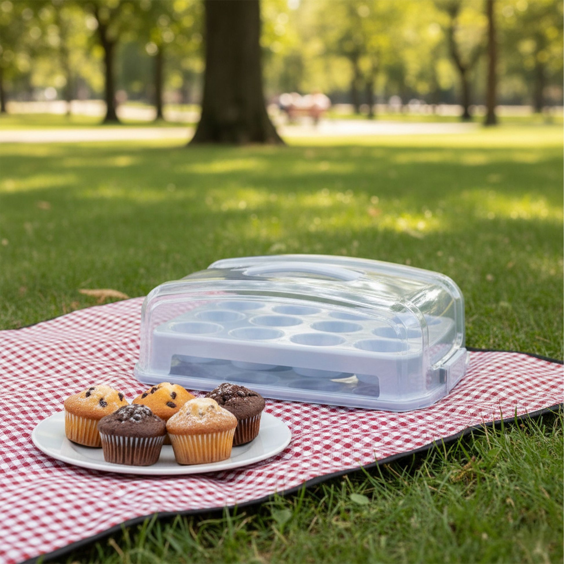 Muffin Transportbox für 24 Stück Transparent-Grau von Relaxdays