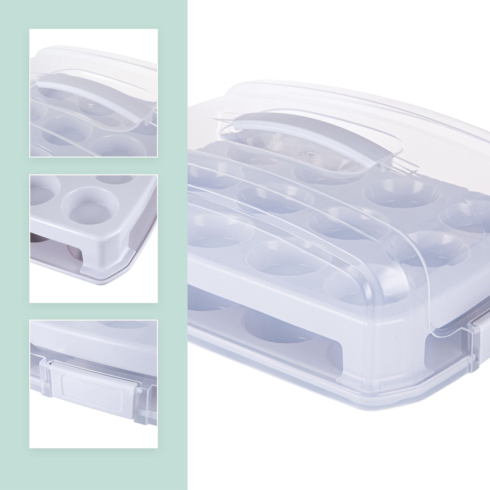 Muffin Transportbox für 24 Stück Transparent-Grau von Relaxdays