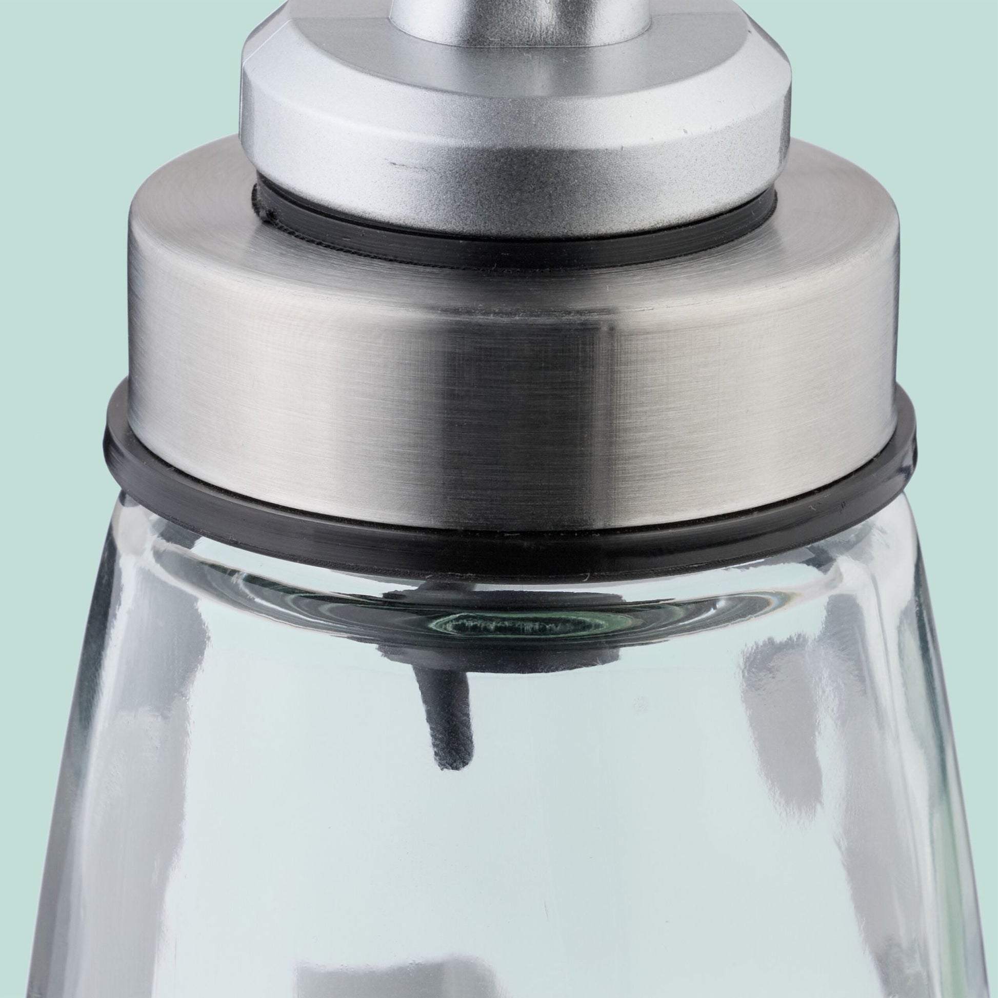 Ölflasche Glas 3er-Set nachfüllbar Schwarz-Silber-Transparent von Relaxdays