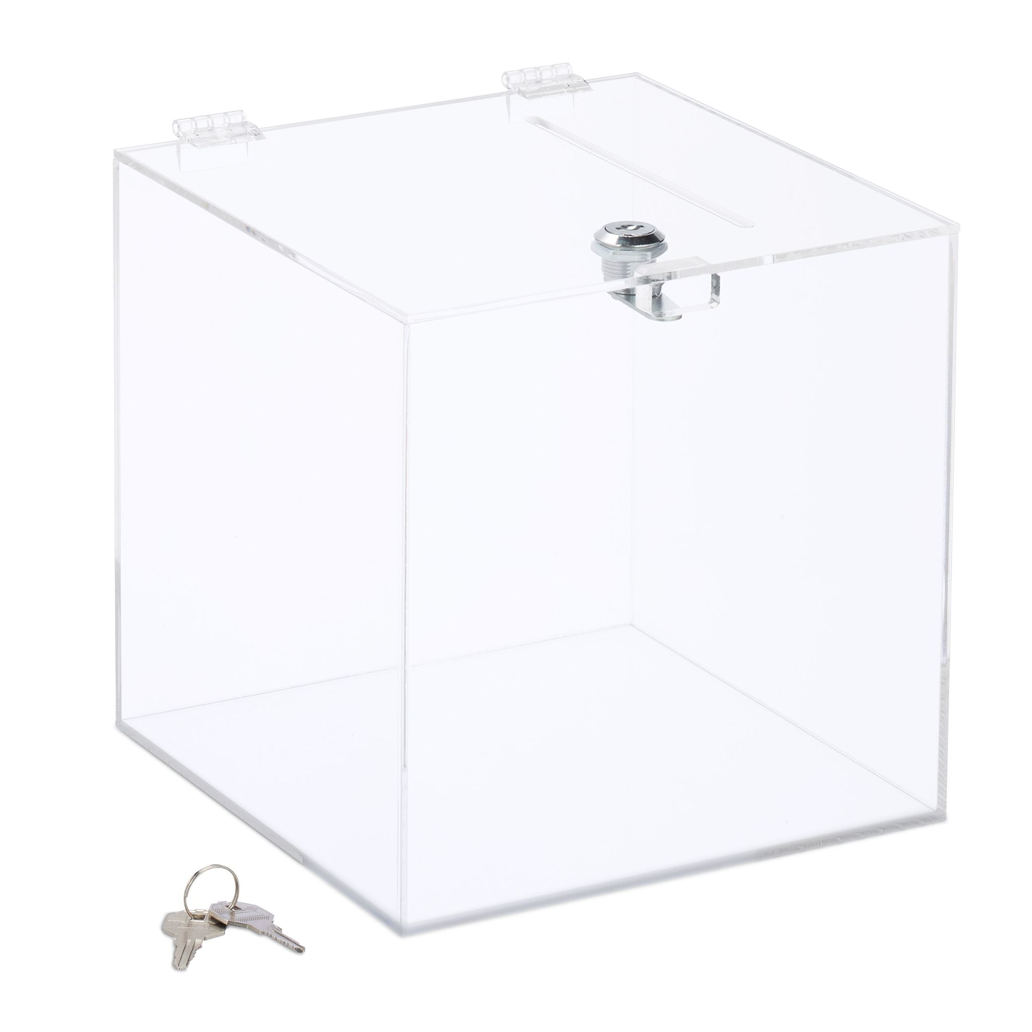 Losbox Acryl Silber-Transparent von Relaxdays