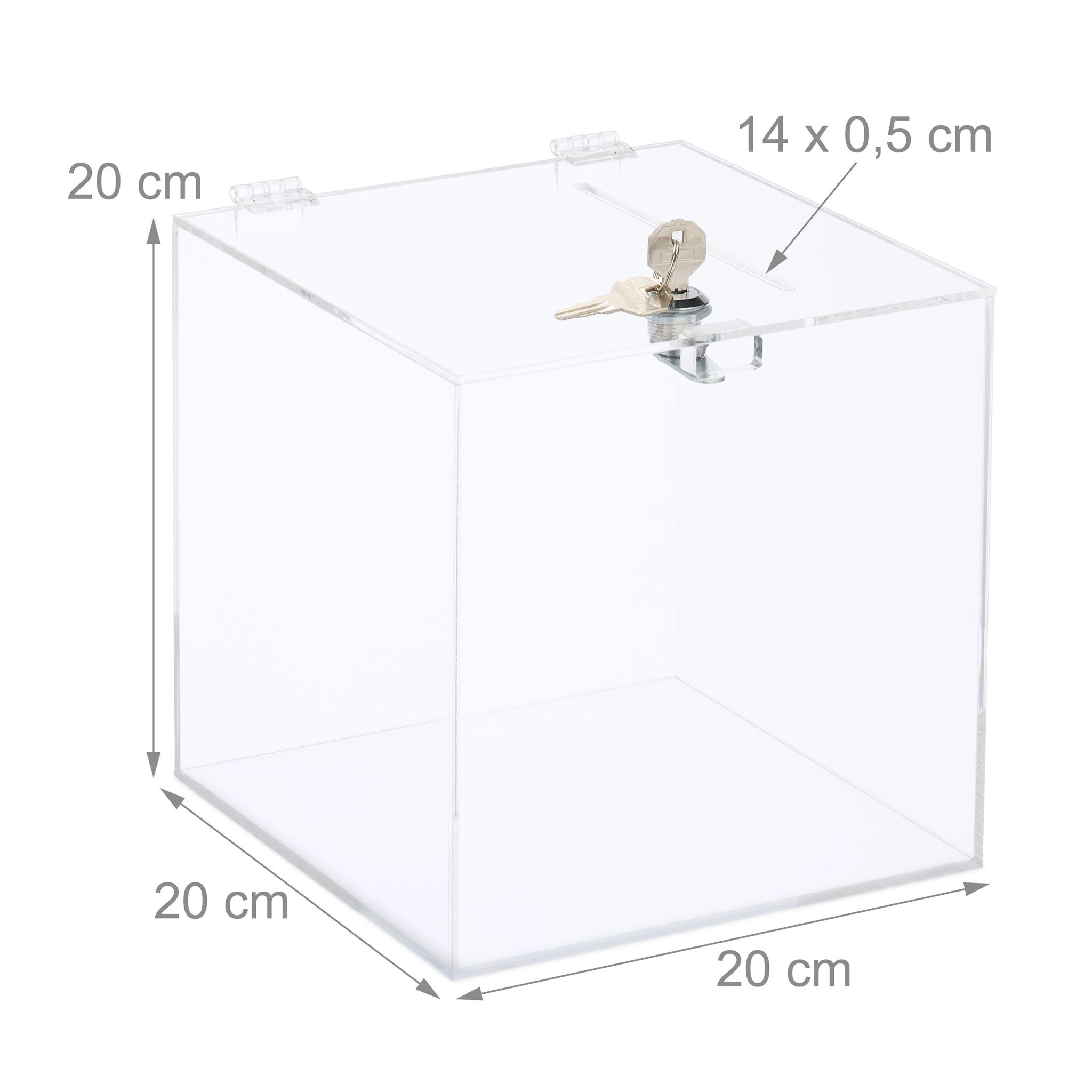 Losbox Acryl Silber-Transparent von Relaxdays