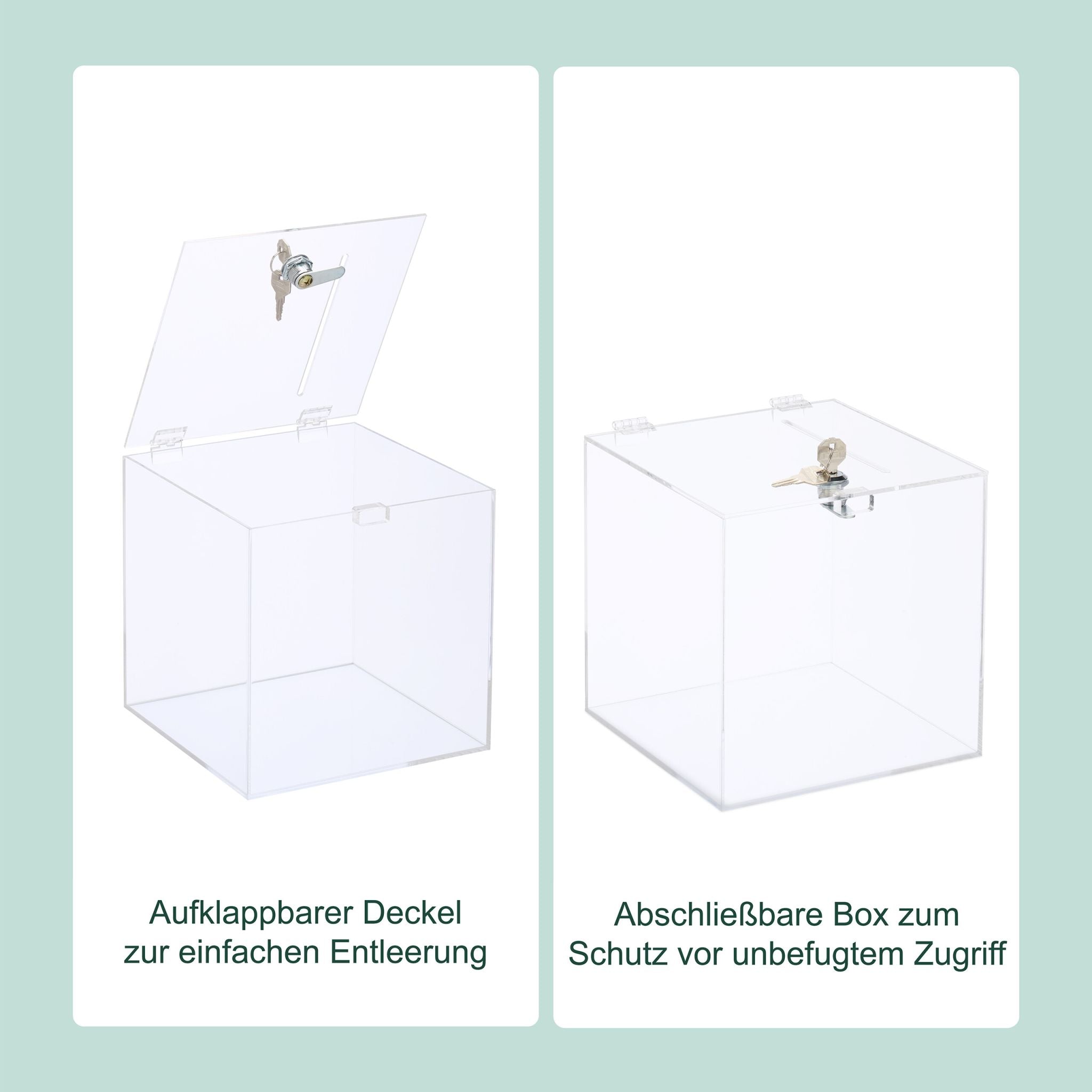Losbox Acryl Silber-Transparent von Relaxdays