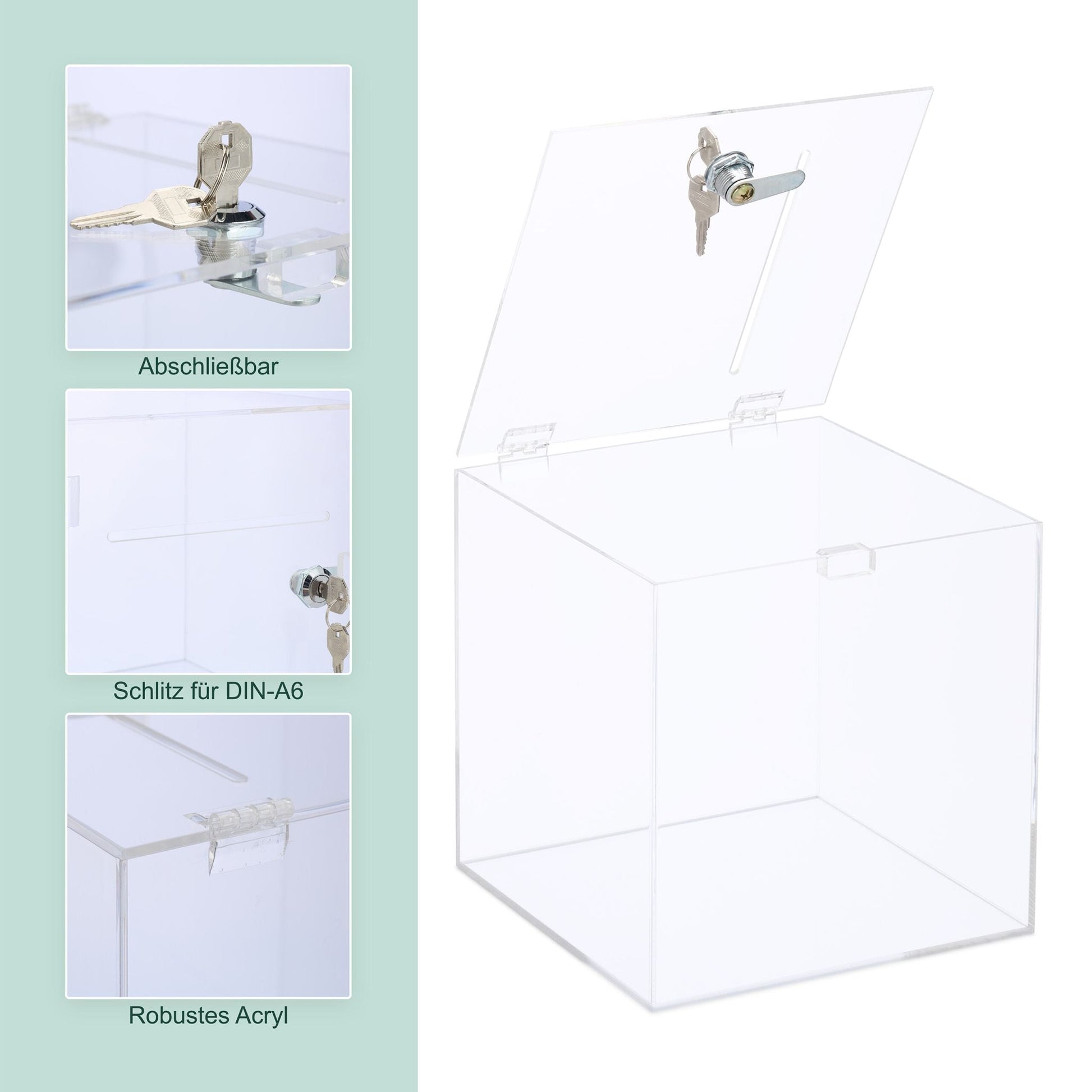 Losbox Acryl Silber-Transparent von Relaxdays