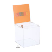 Losbox mit Blatteinschub Acryl Silber-Transparent von Relaxdays