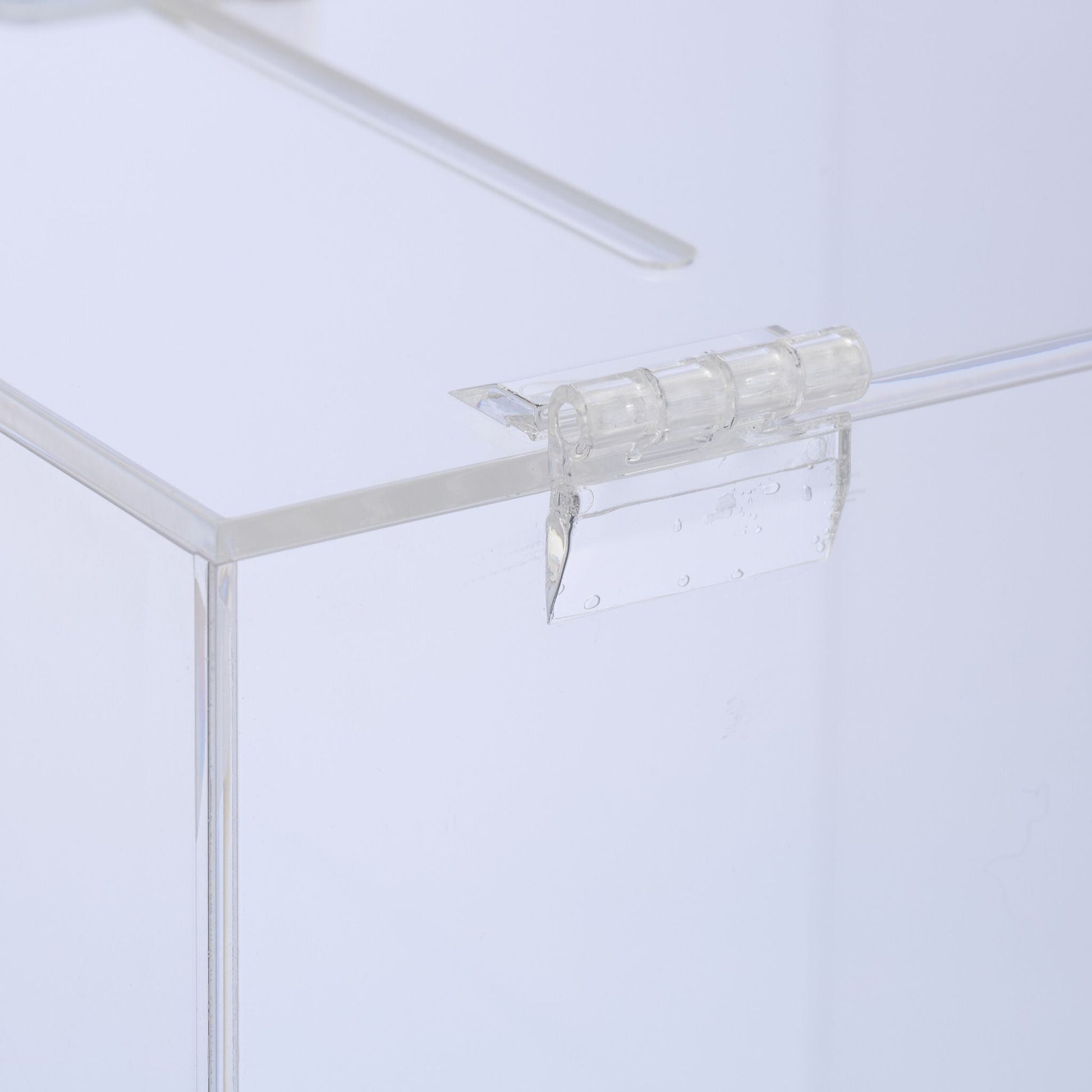 Losbox mit Blatteinschub Acryl Silber-Transparent von Relaxdays