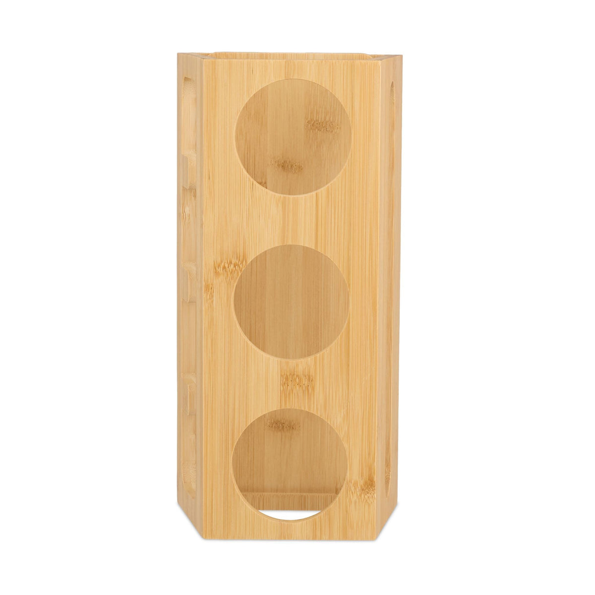 3er Flaschenhalter Bambus Hellbraun von Relaxdays