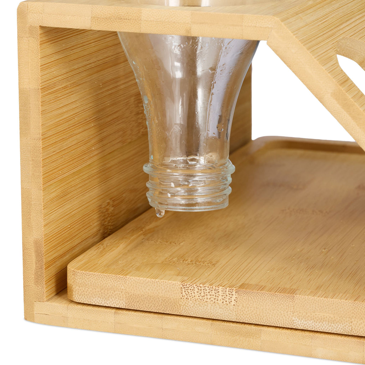 3er Flaschenhalter Bambus Hellbraun von Relaxdays