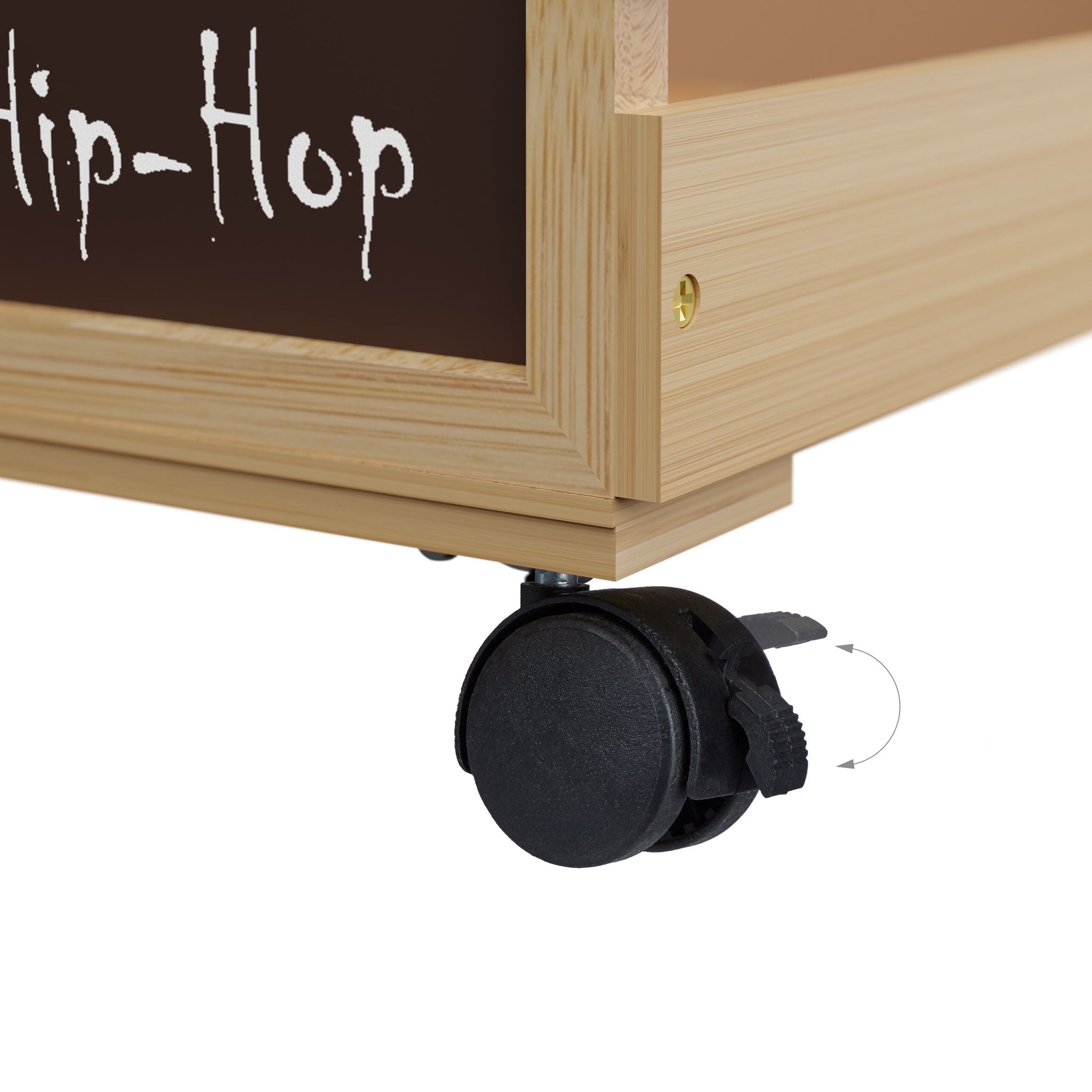 Schallplatten Kiste Bambus Hellbraun-Schwarz von Relaxdays