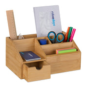 Schreibtisch Organizer mit Schublade Hellbraun von Relaxdays