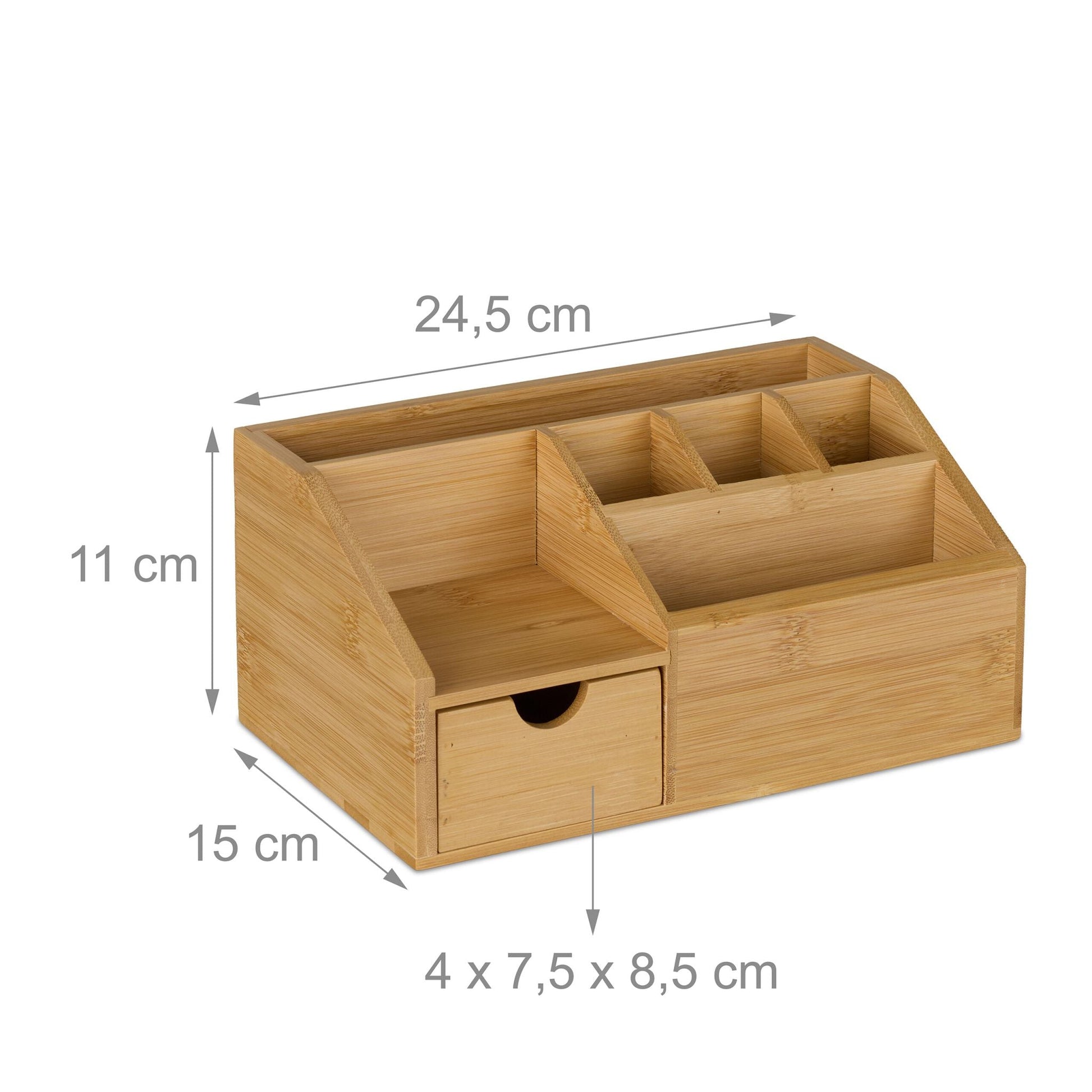 Schreibtisch Organizer mit Schublade Hellbraun von Relaxdays
