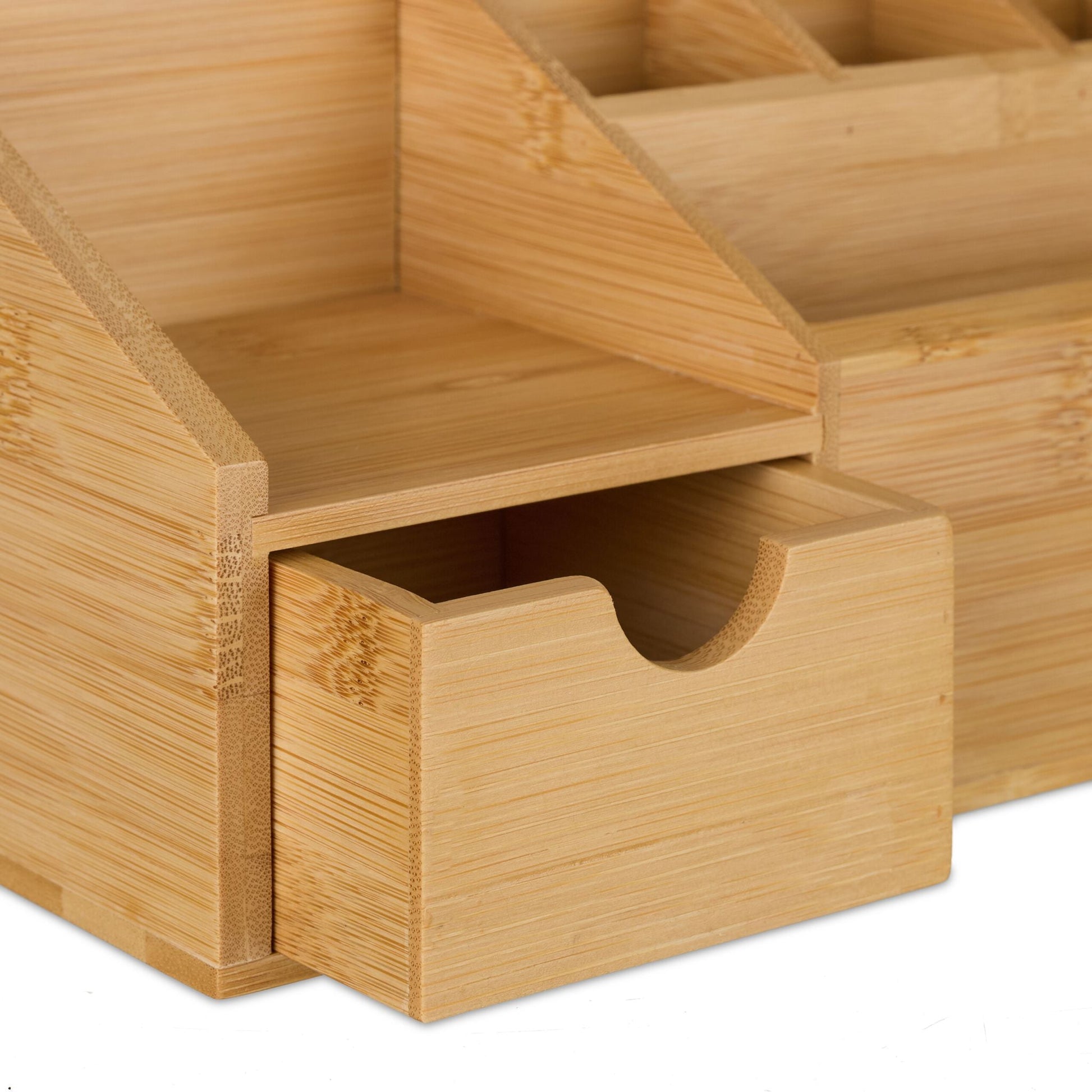 Schreibtisch Organizer mit Schublade Hellbraun von Relaxdays