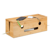 Kabelbox Bambus Hellbraun von Relaxdays