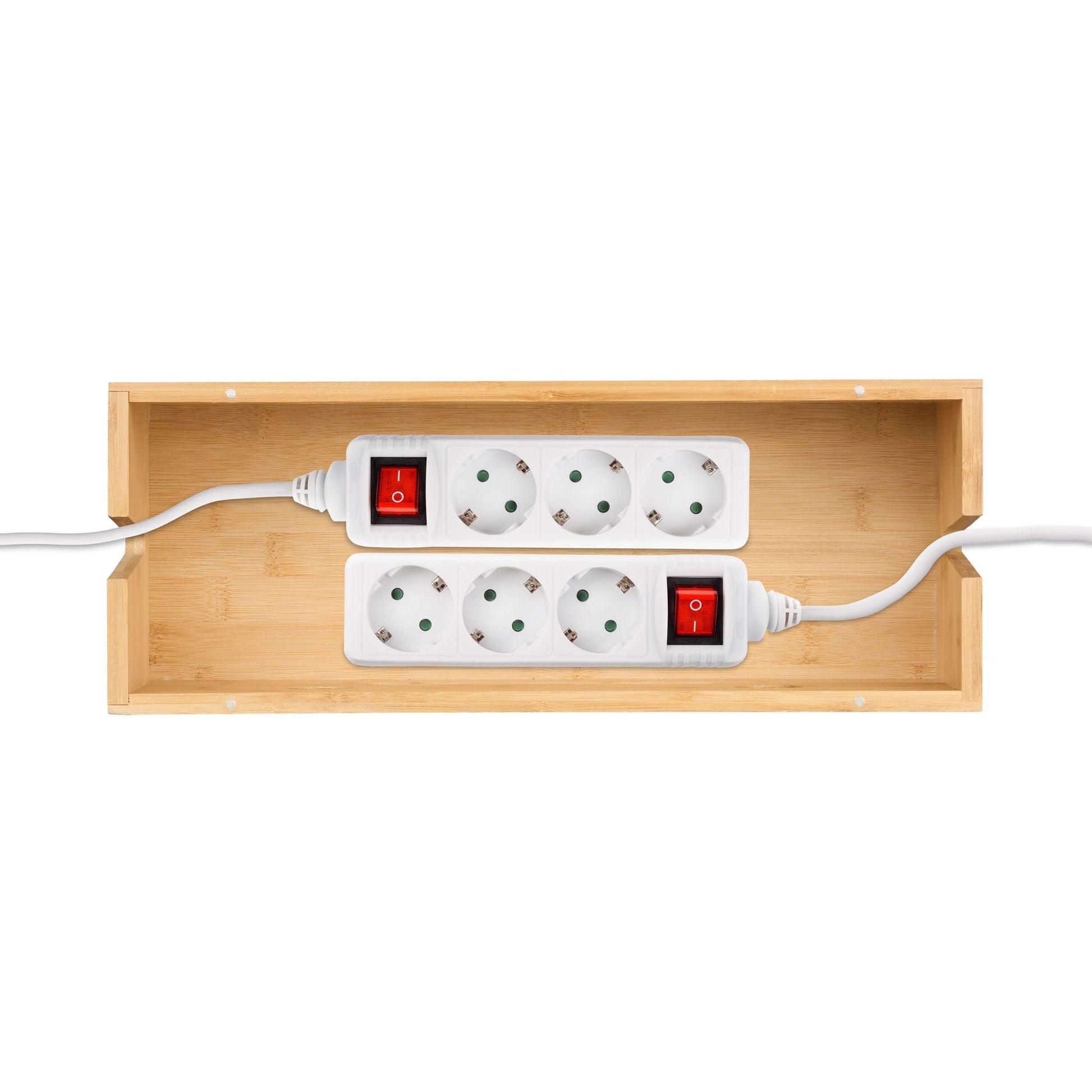 Kabelbox Bambus Hellbraun von Relaxdays