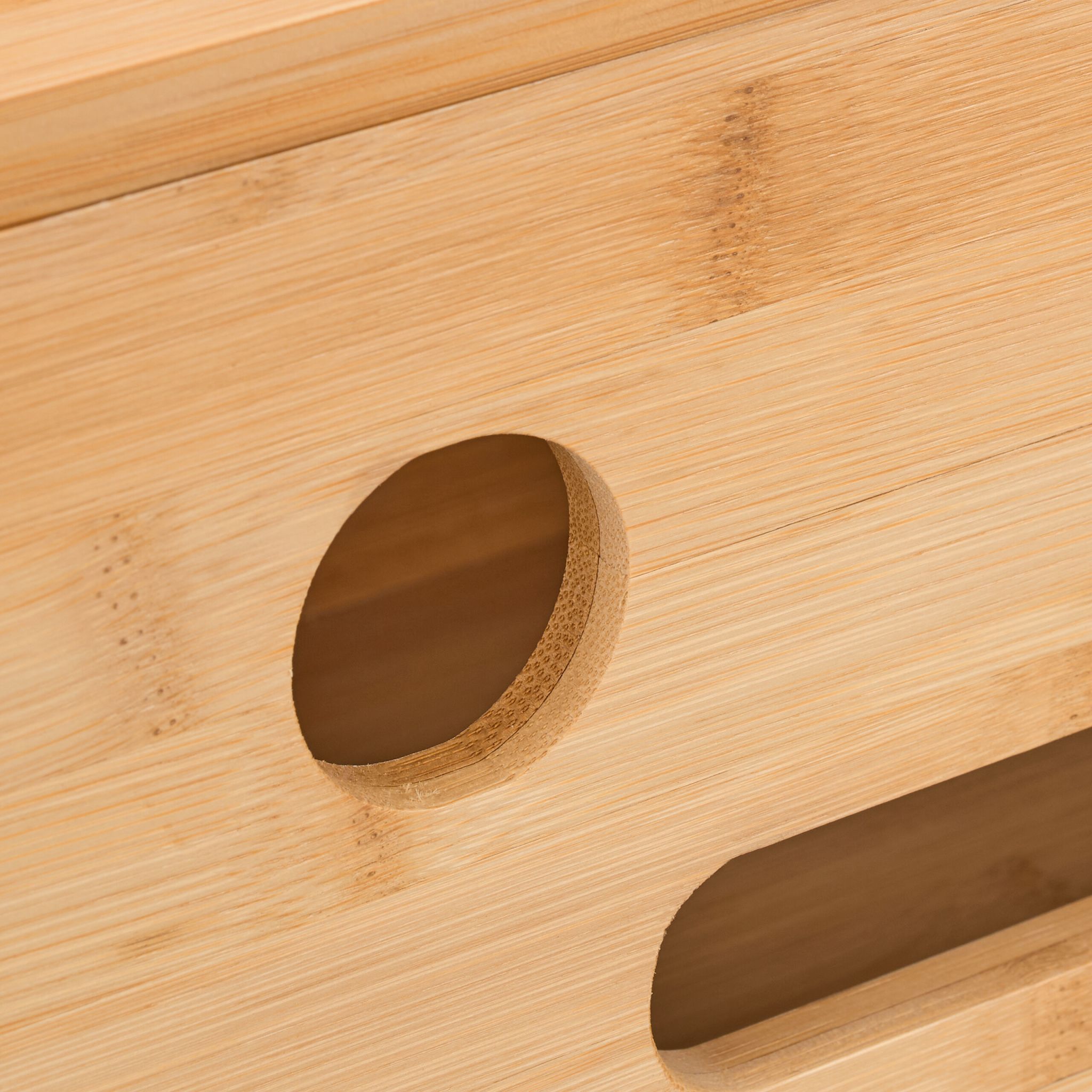 Kabelbox Bambus Hellbraun von Relaxdays
