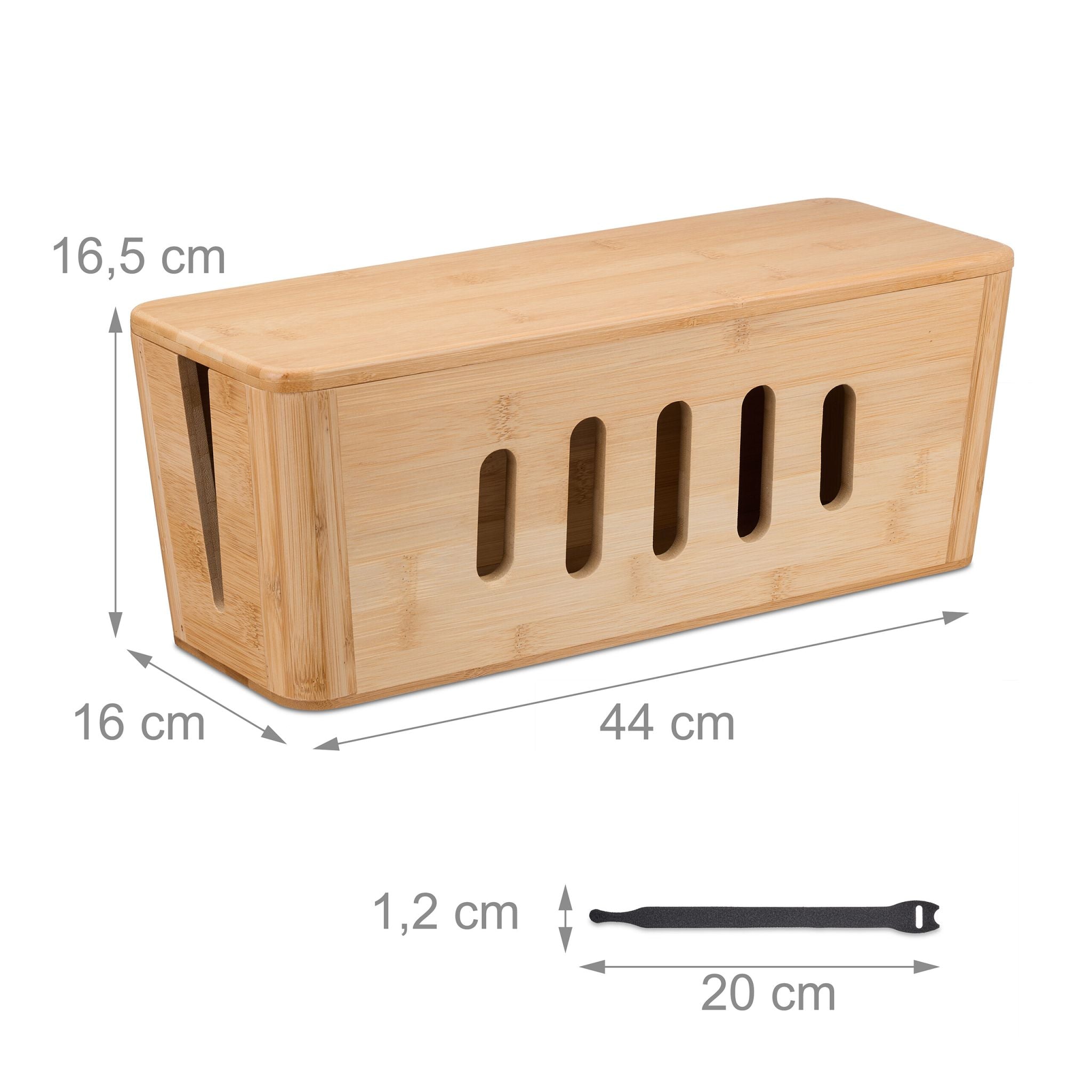Kabelbox Bambus Hellbraun von Relaxdays