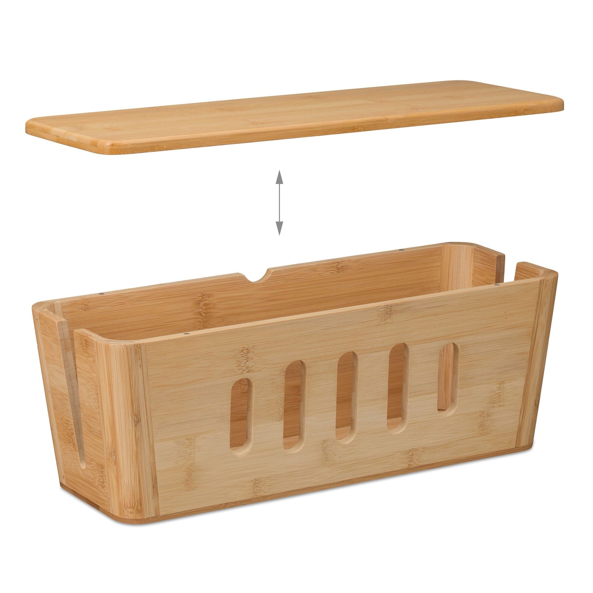 Kabelbox Bambus Hellbraun von Relaxdays