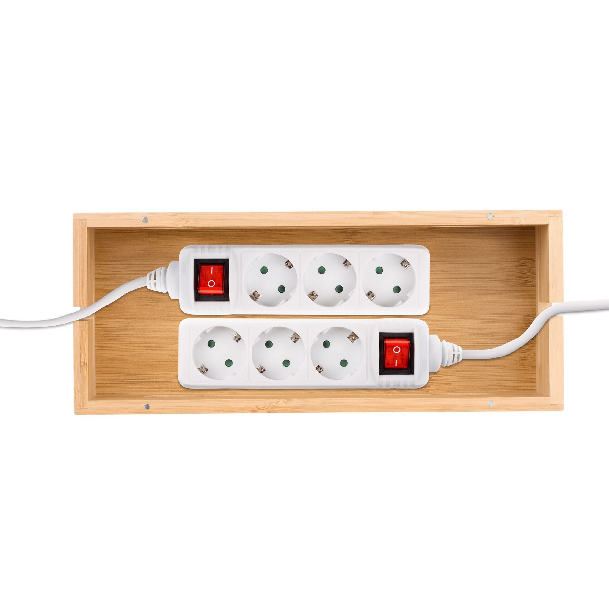 Kabelbox Bambus Hellbraun von Relaxdays