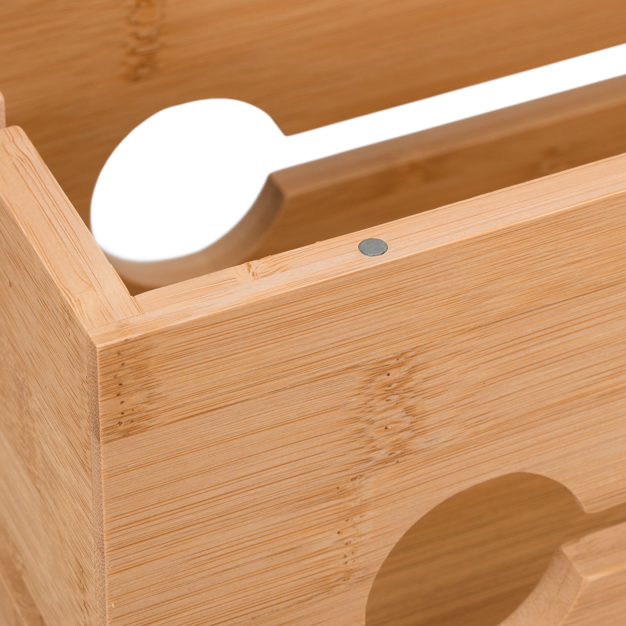 Kabelbox Bambus Hellbraun von Relaxdays