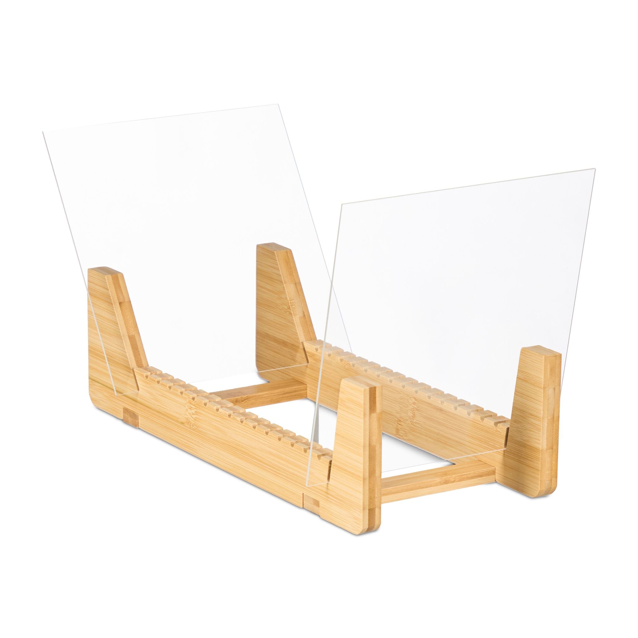 Schallplattenständer 50 LPs Hellbraun-Transparent von Relaxdays
