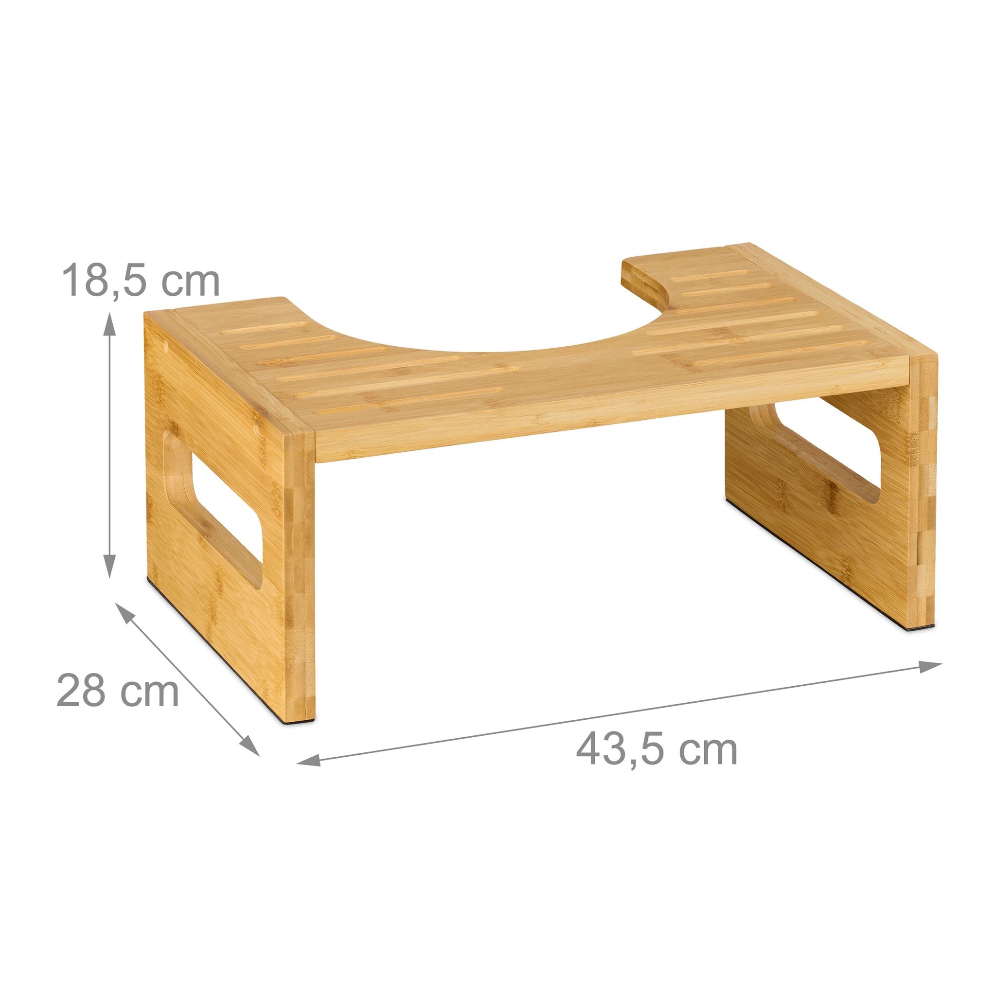 Toilettenhocker Bambus Hellbraun von Relaxdays