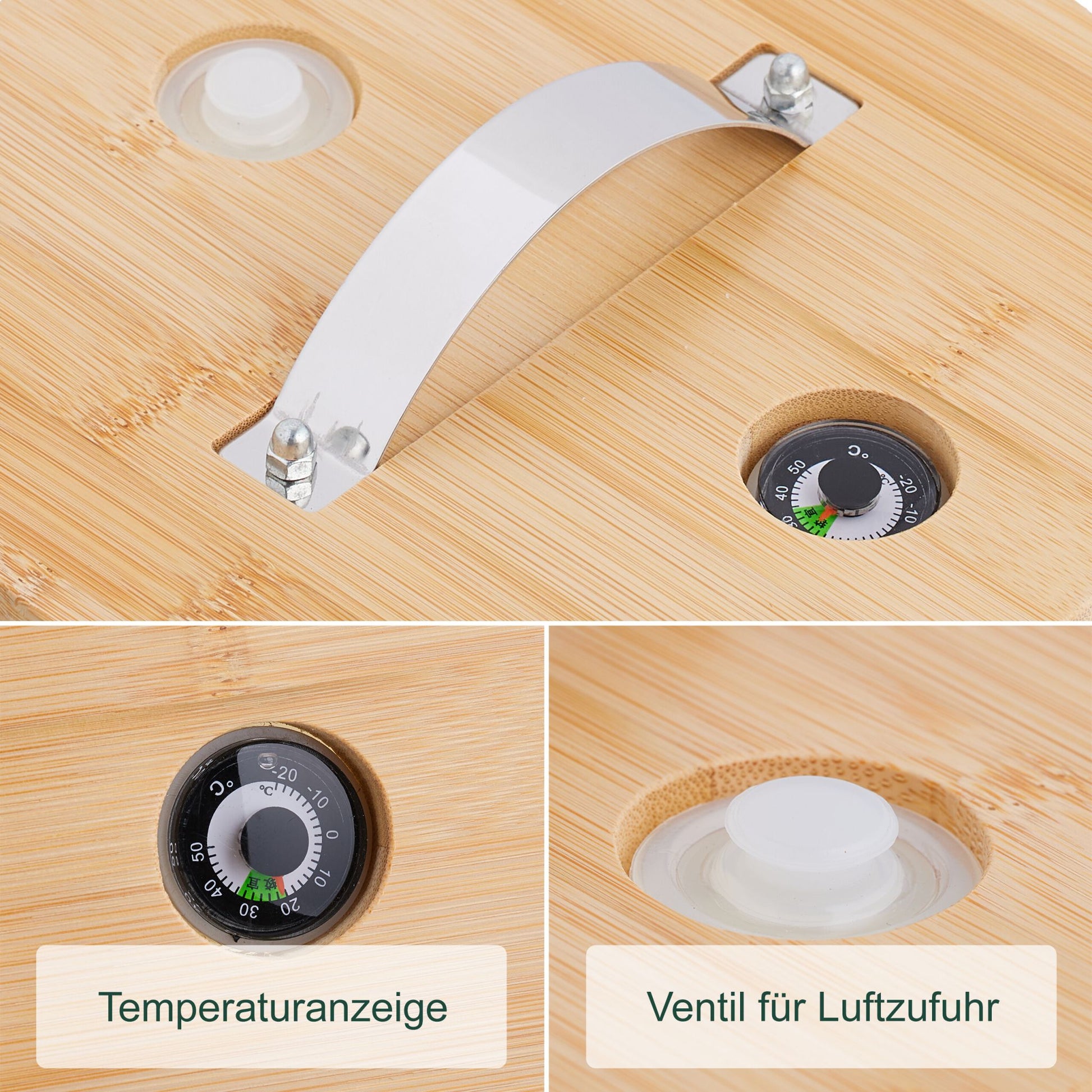 Getränkespender für Kalt- & Heissgetränke Hellbraun-Silber-Transparent von Relaxdays