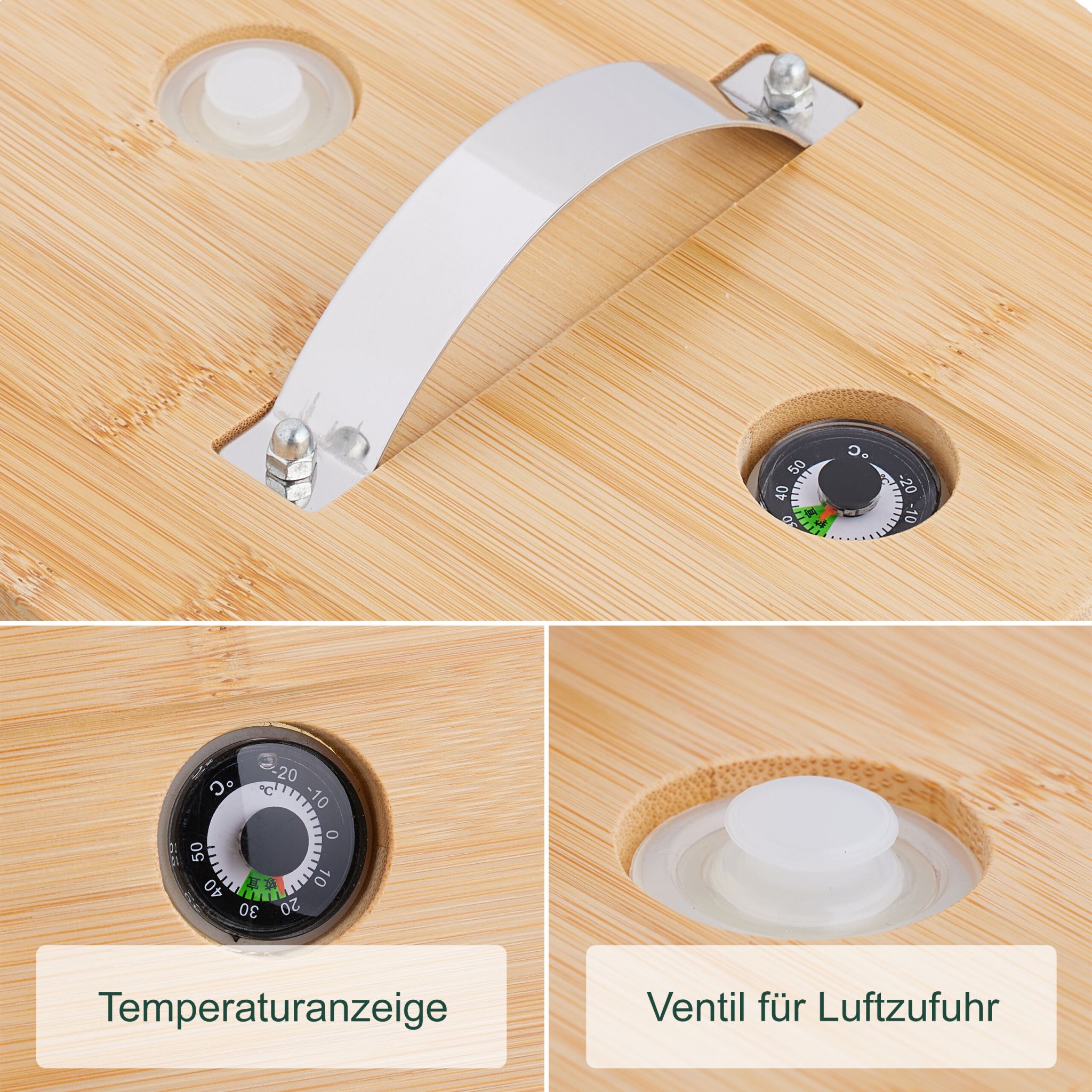 Getränkespender für Kalt- & Heissgetränke Hellbraun-Silber-Transparent von Relaxdays