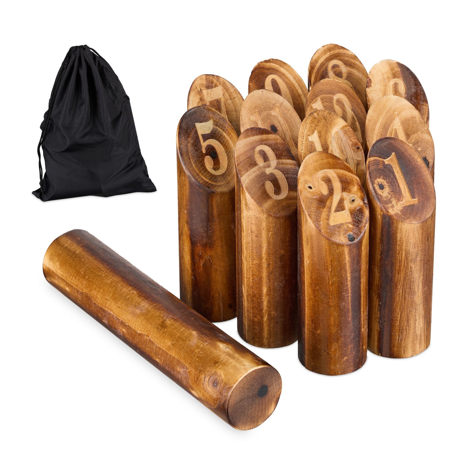 Kubb Wikingerspiel mit Tasche Braun von Relaxdays