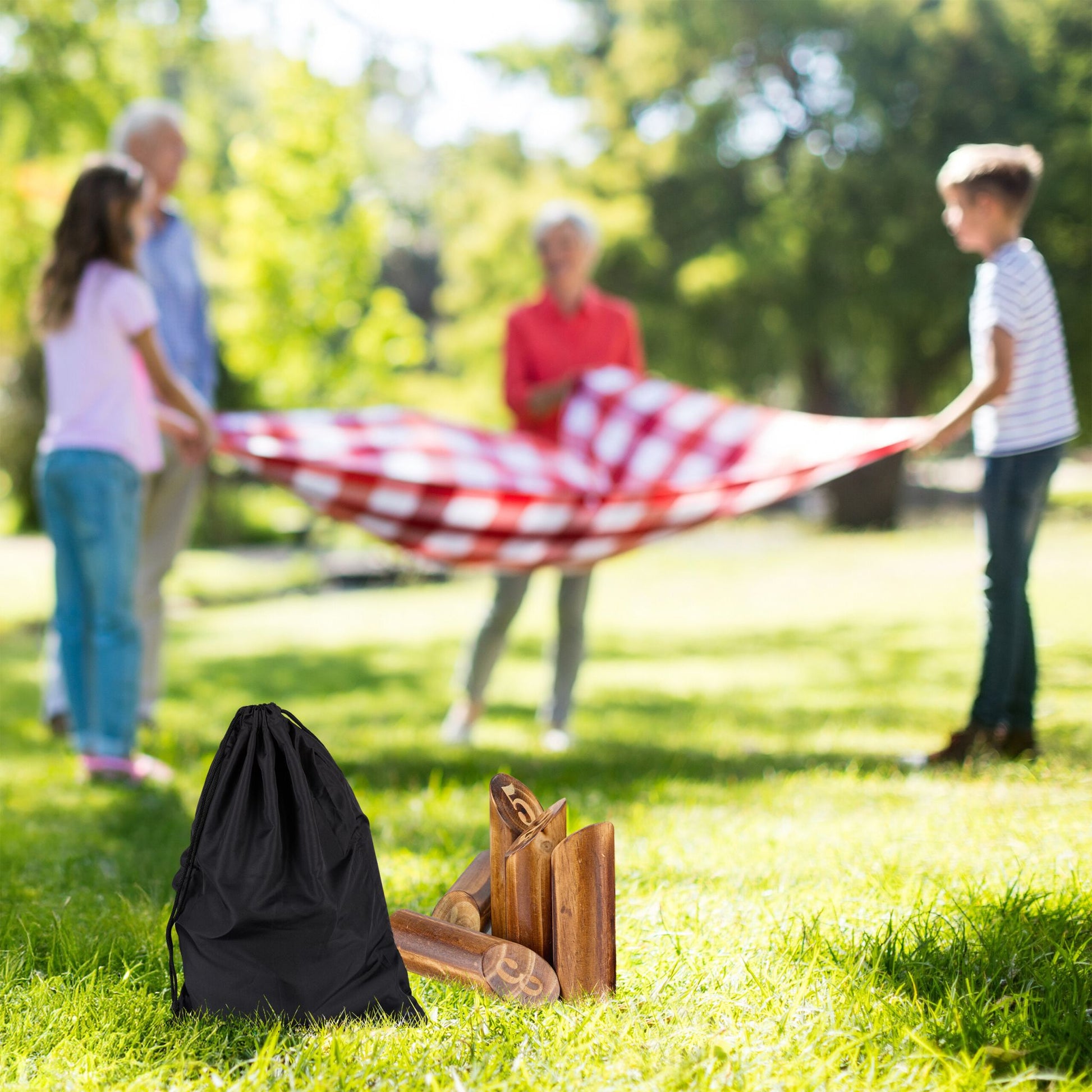 Kubb Wikingerspiel mit Tasche Braun von Relaxdays