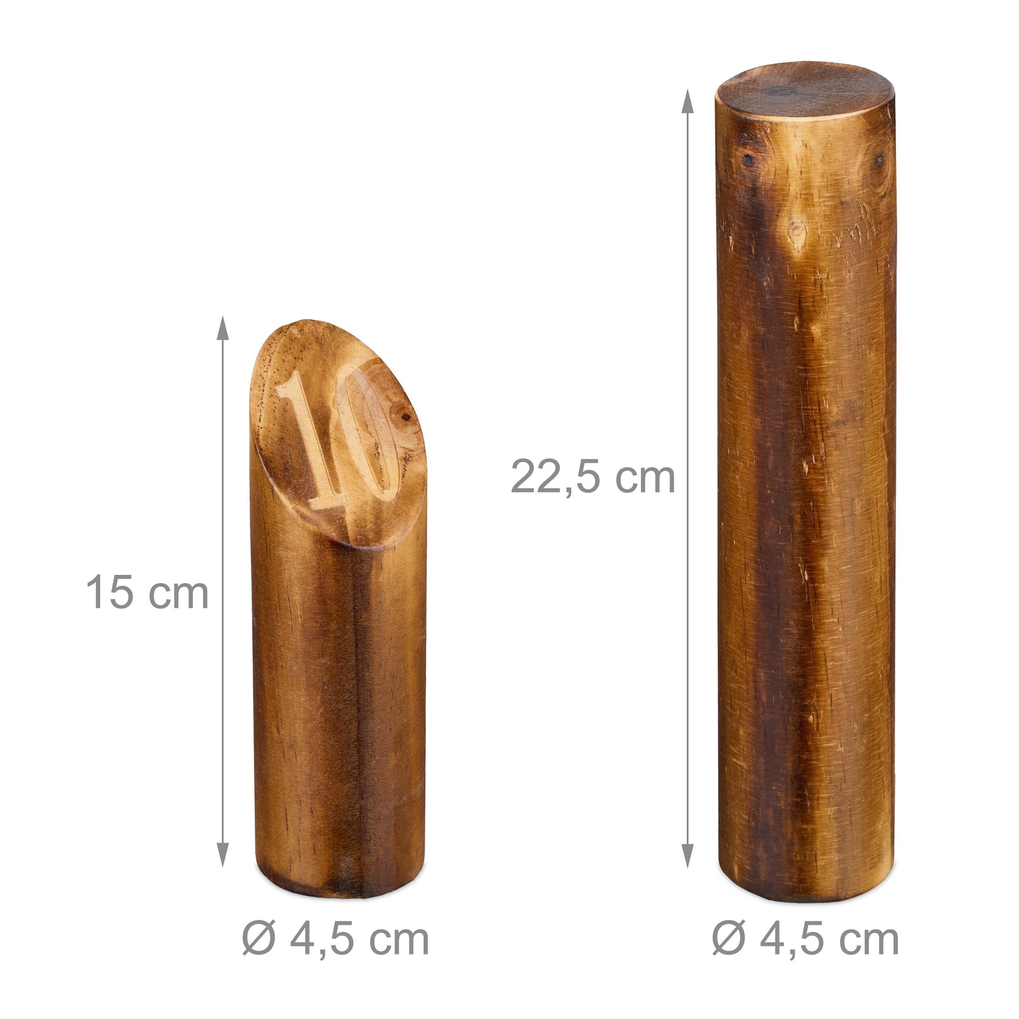 Kubb Wikingerspiel mit Tasche Braun von Relaxdays