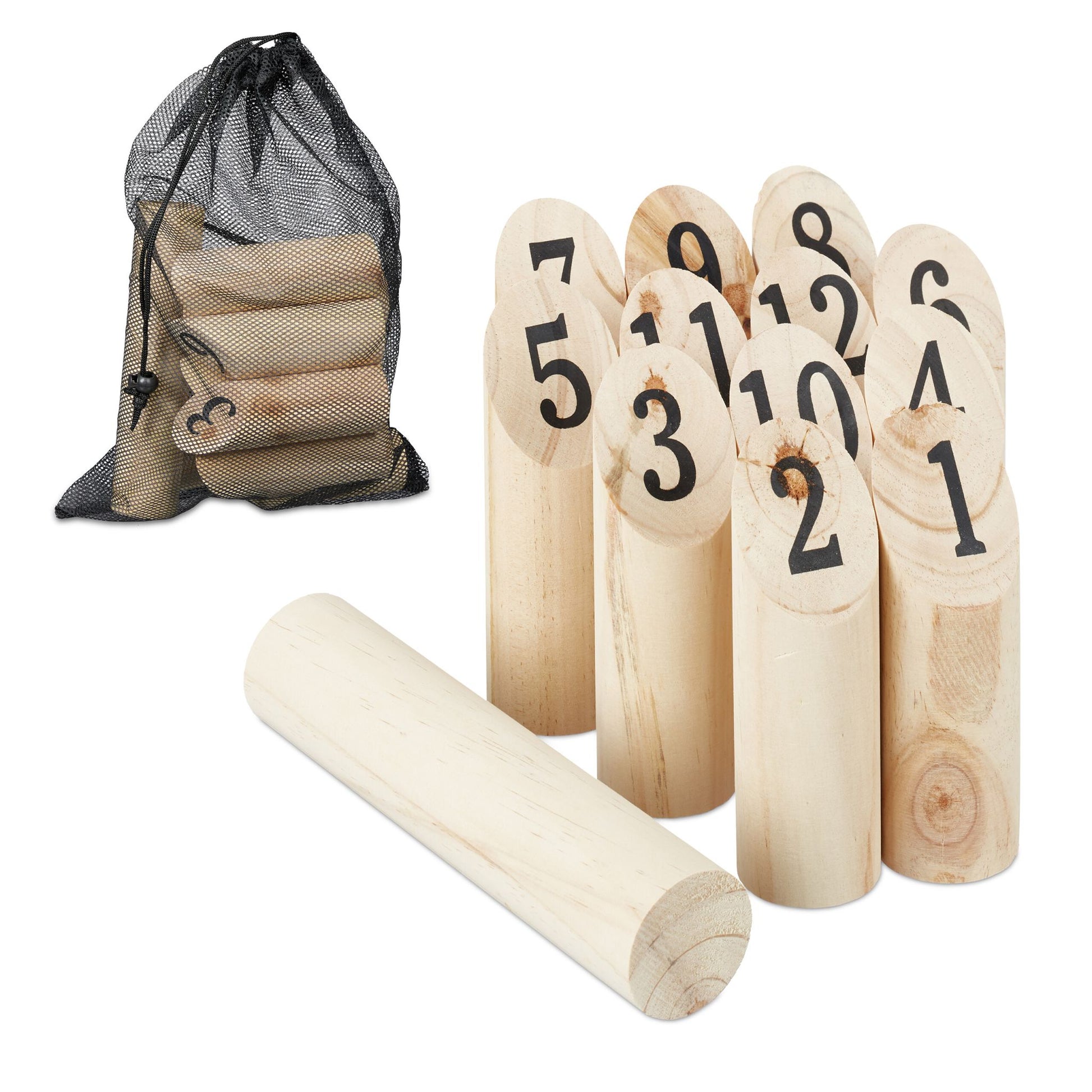 Kubb Wikingerspiel mit Tasche Hellbraun von Relaxdays