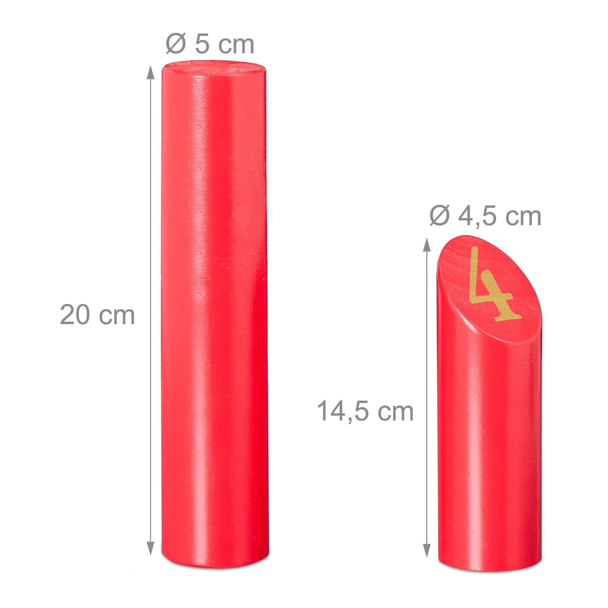 Kubb Wikingerspiel mit Tasche Gold-Rot von Relaxdays