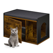 Katzenschrank Industrial Design Braun-Schwarz von Relaxdays
