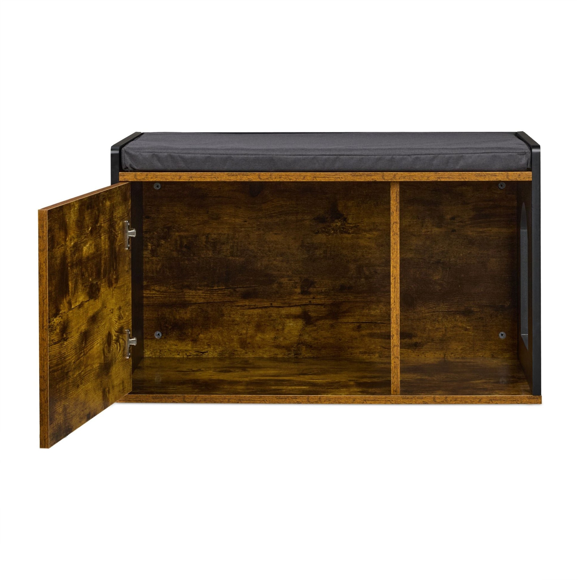 Katzenschrank Industrial Design Braun-Schwarz von Relaxdays