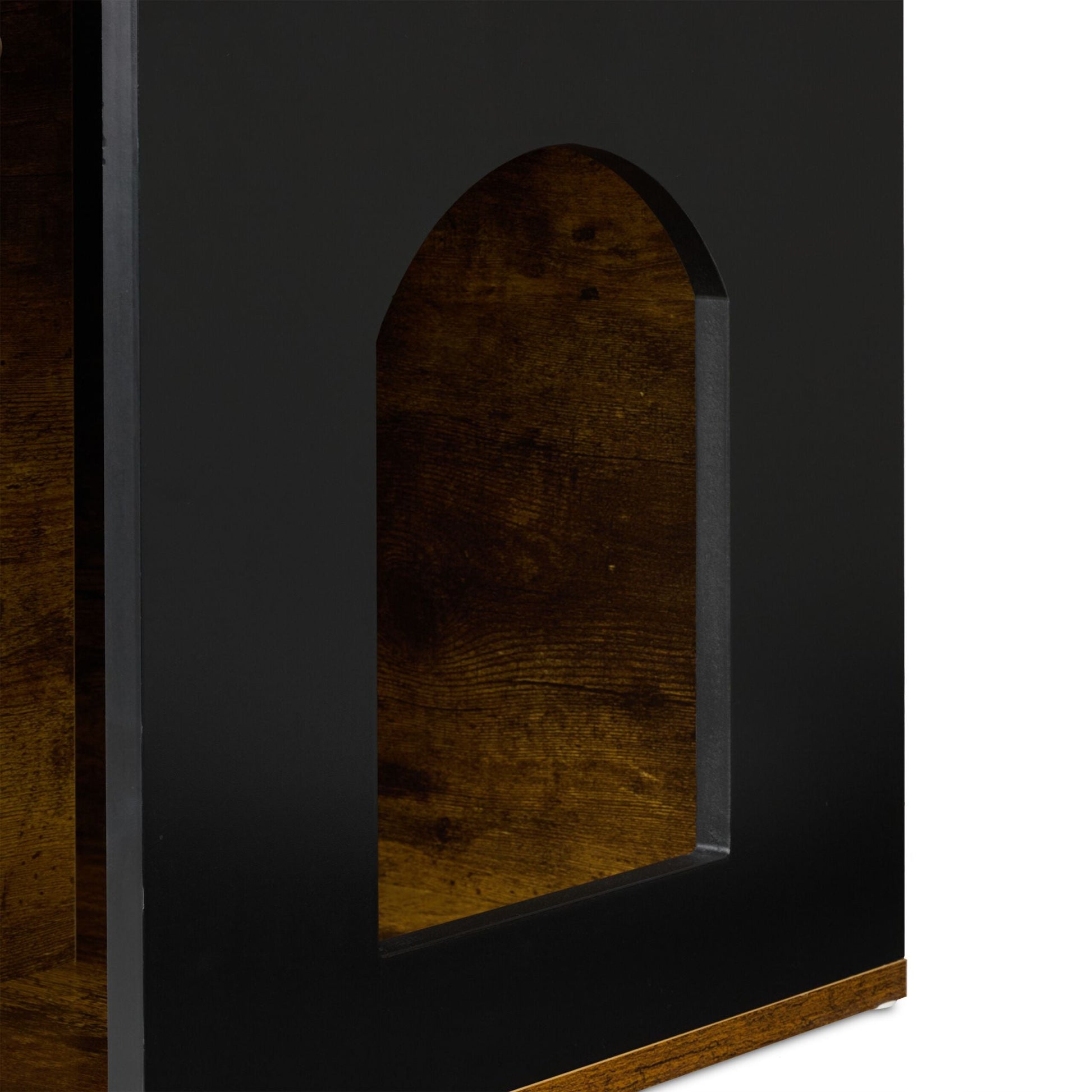 Katzenschrank Industrial Design Braun-Schwarz von Relaxdays