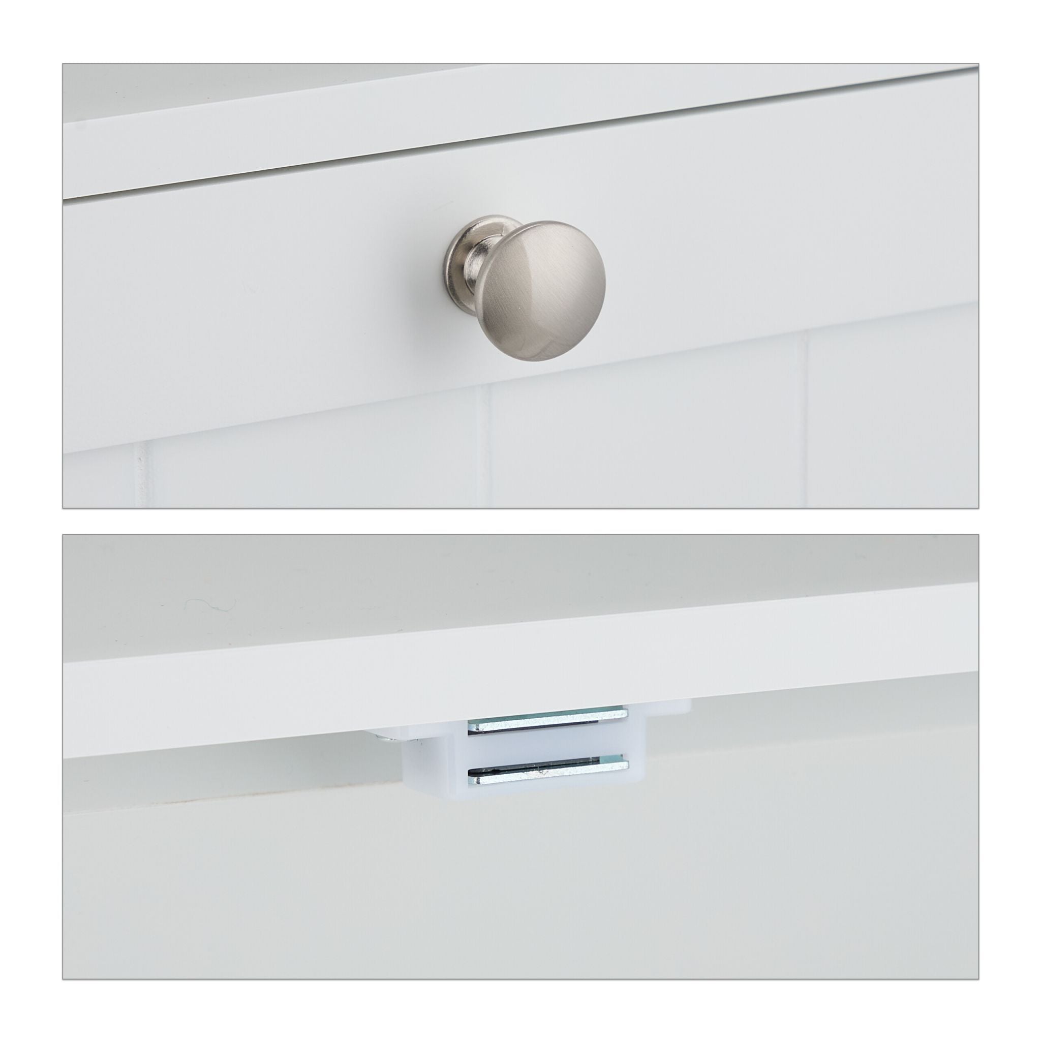 Futterschrank Hunde Weiss-Silber von Relaxdays