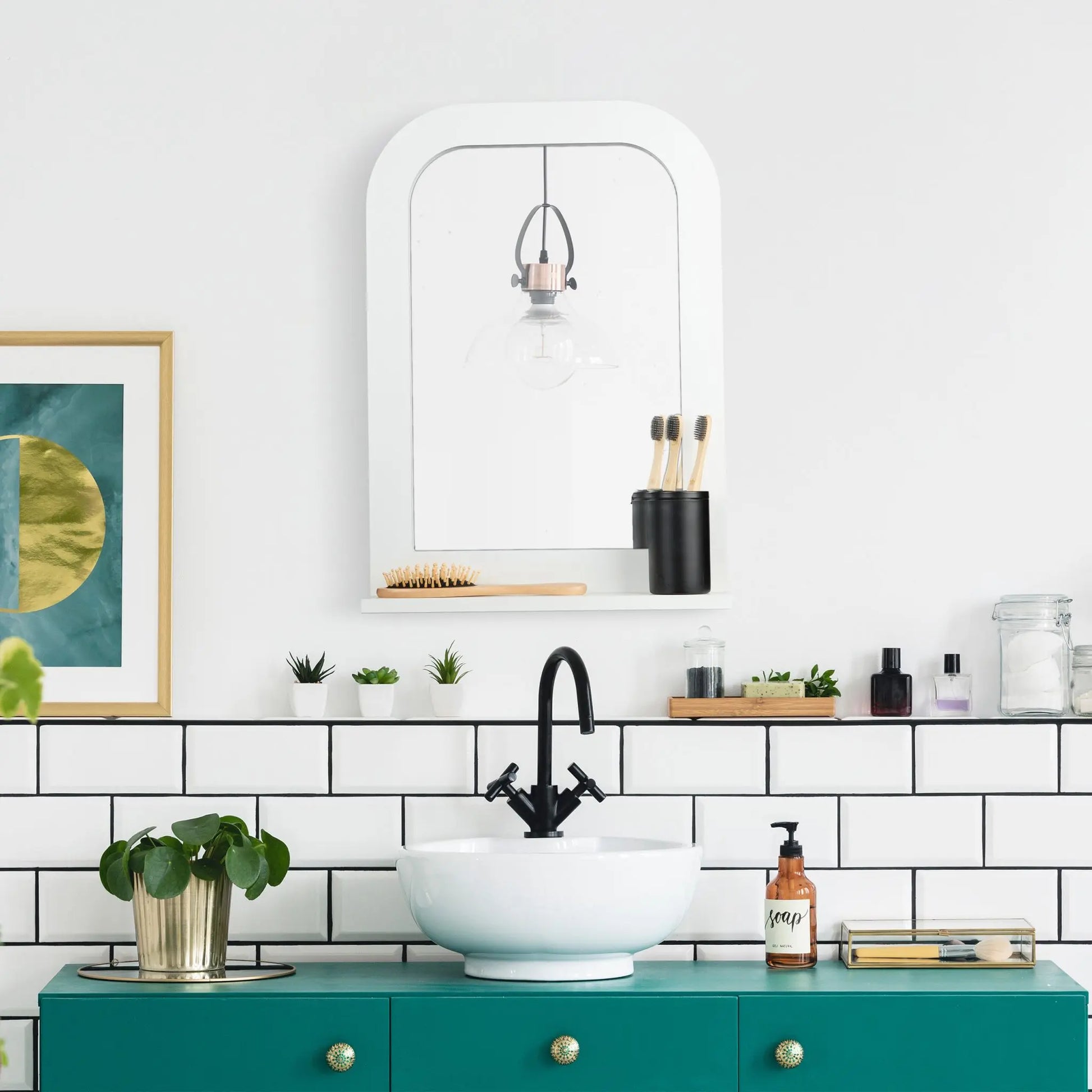 Badezimmerspiegel mit Ablage Weiss von Relaxdays