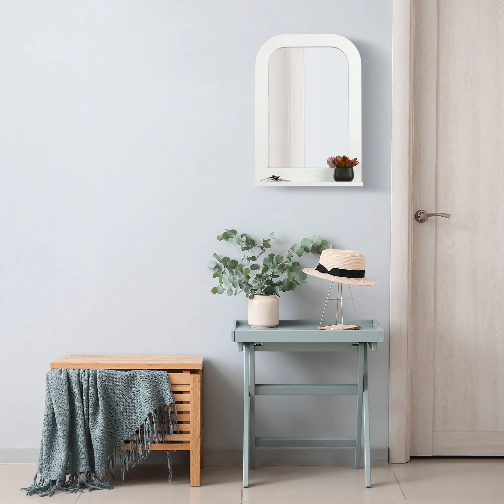 Badezimmerspiegel mit Ablage Weiss von Relaxdays