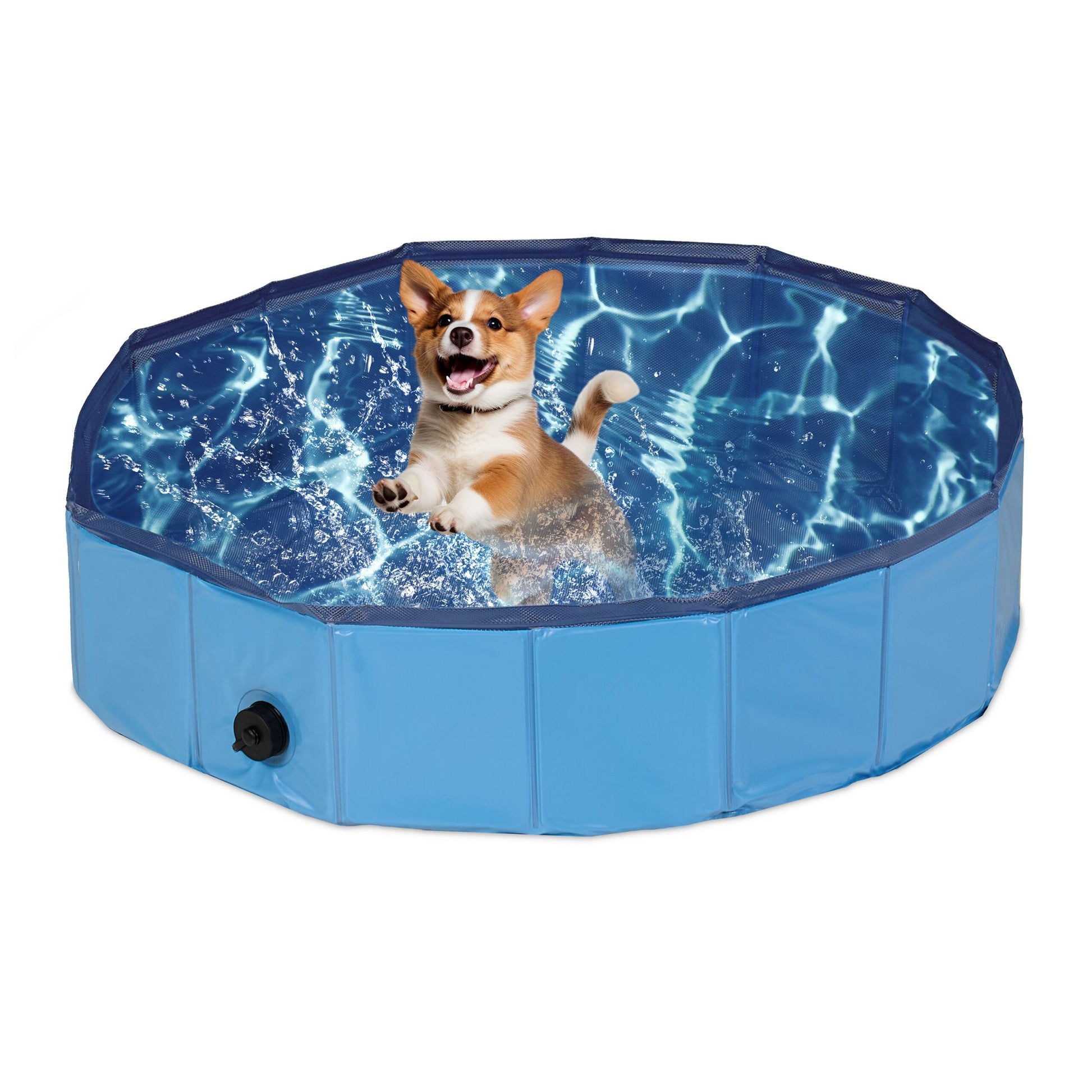 Hundepool Blau-Hellblau-Schwarz von Relaxdays