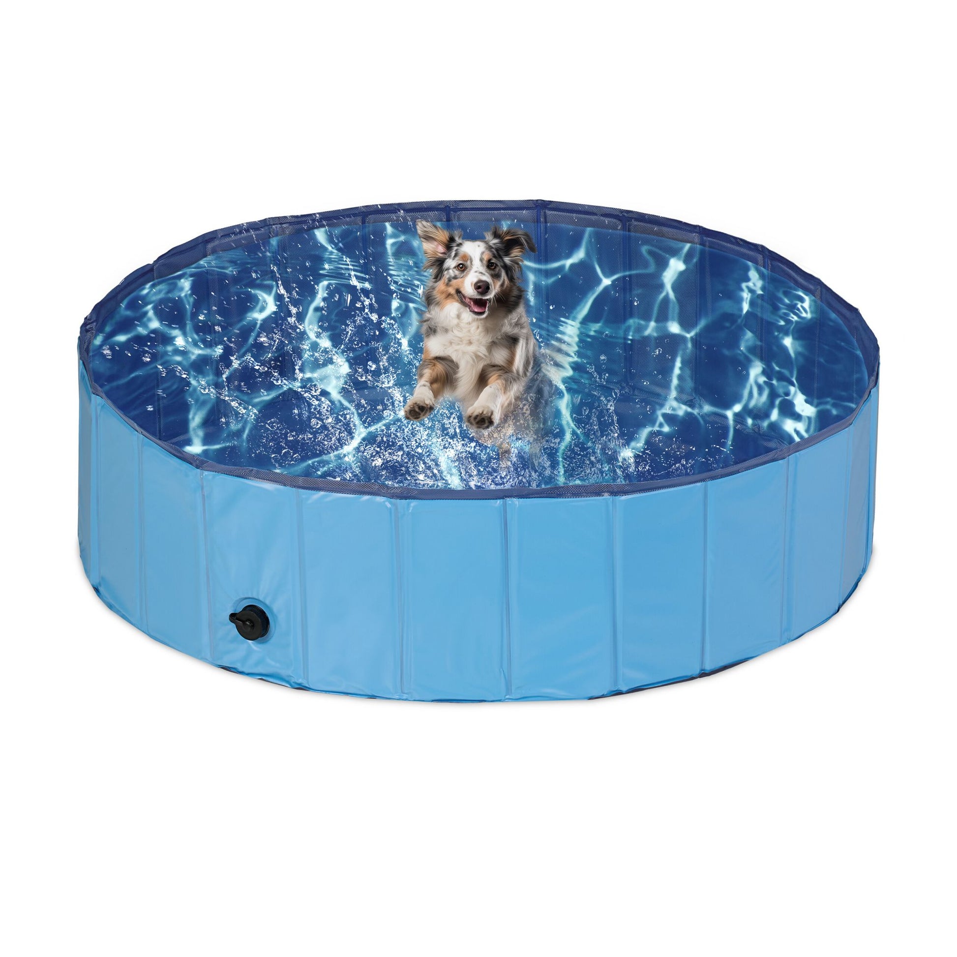Hundepool Blau-Hellblau-Schwarz von Relaxdays