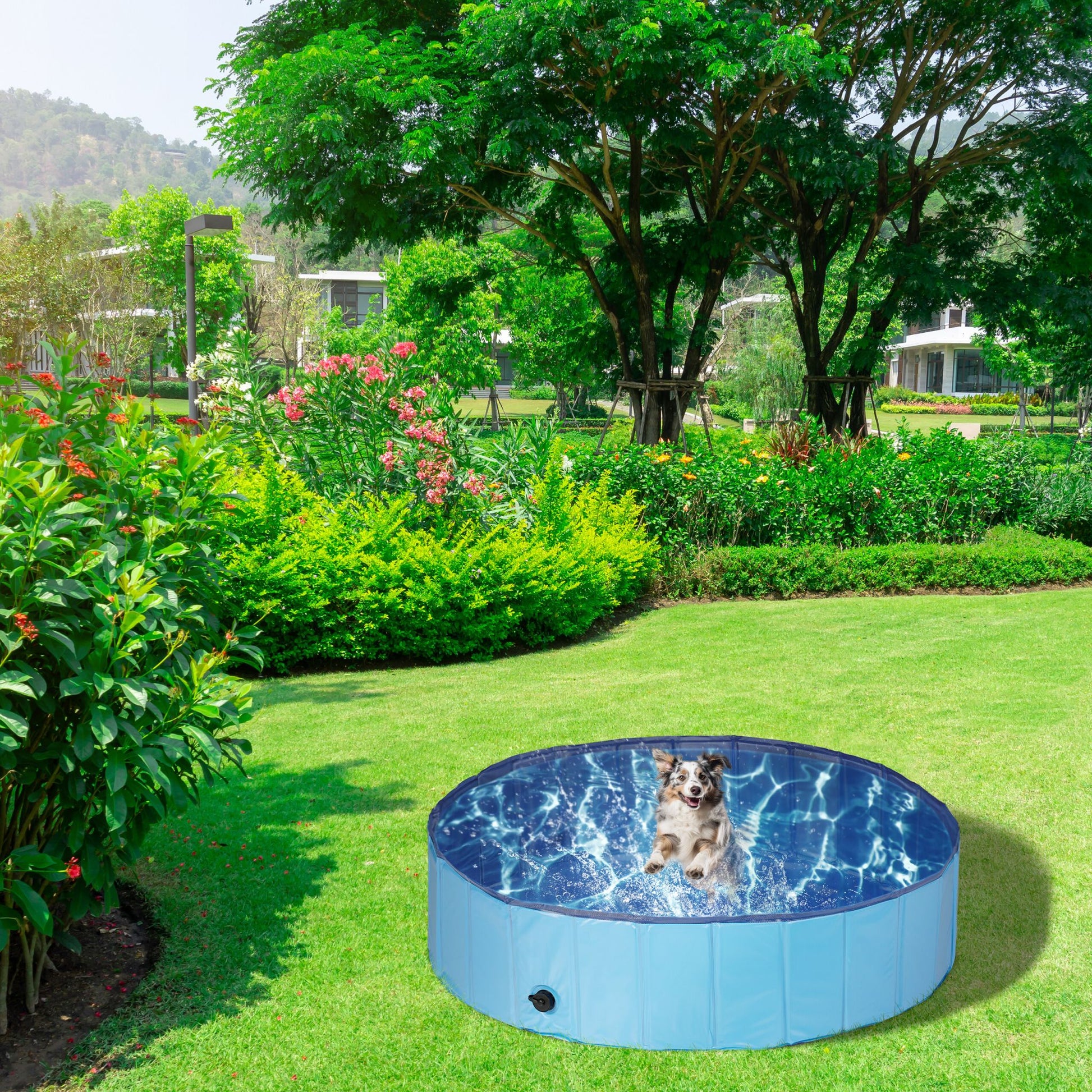 Hundepool Blau-Hellblau-Schwarz von Relaxdays