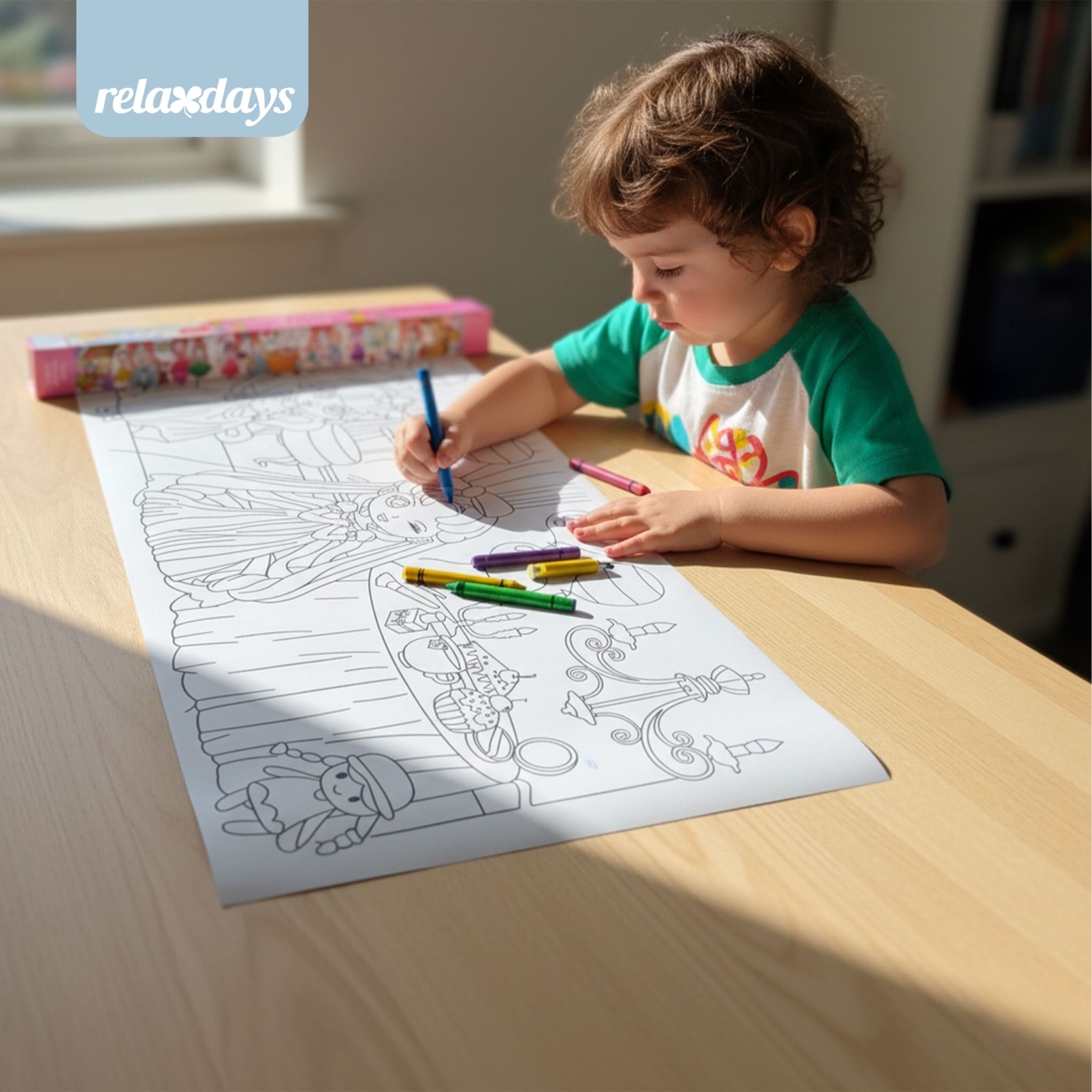 Ausmaltischdecken für Kinder 2er-Set 3 m Weiss-Rosa-Schwarz von guteszeug.ch