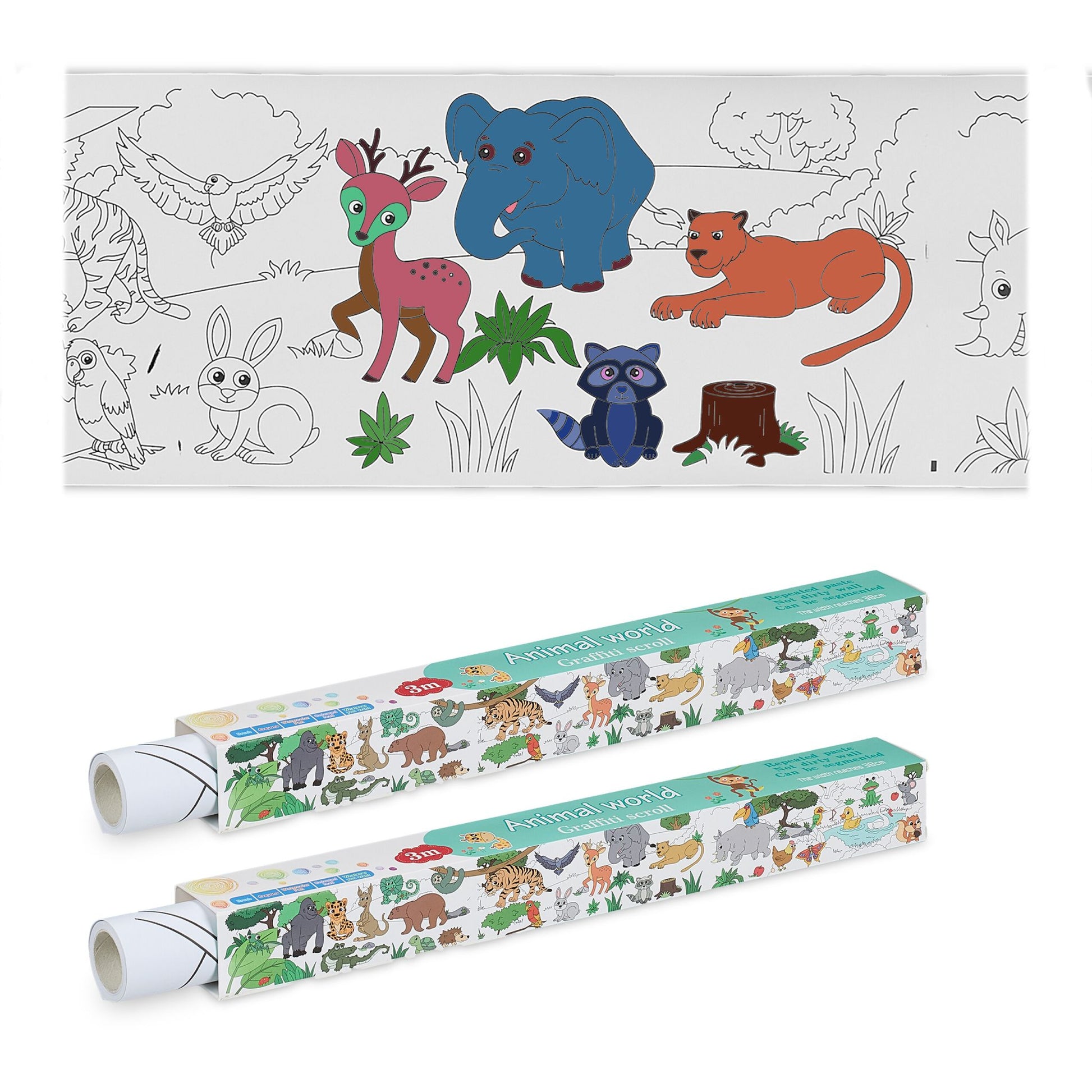 Ausmaltischdecken für Kinder 2er-Set 3 m Weiss-Schwarz-Türkis von guteszeug.ch