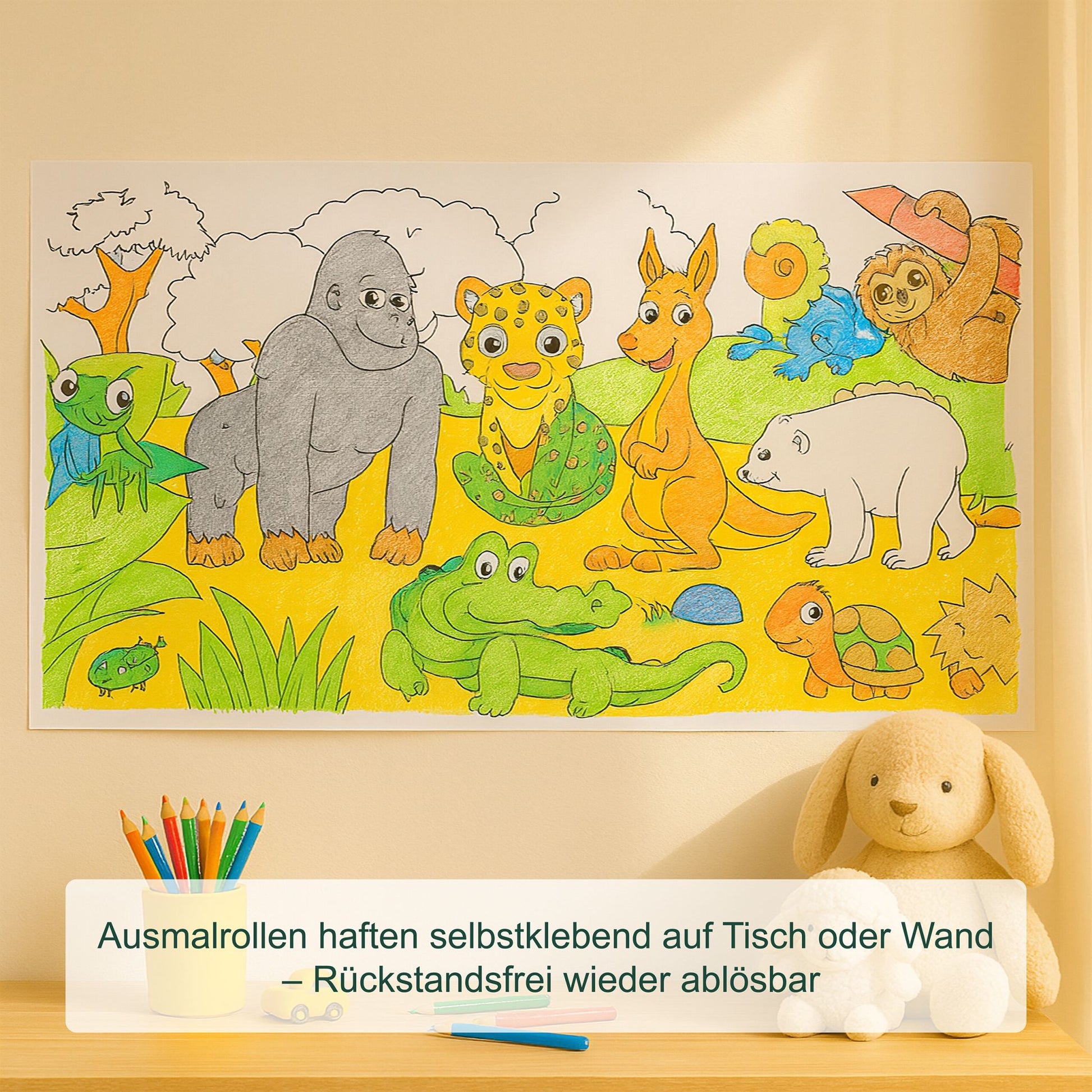 Ausmaltischdecken für Kinder 2er-Set 3 m Weiss-Schwarz-Türkis von guteszeug.ch