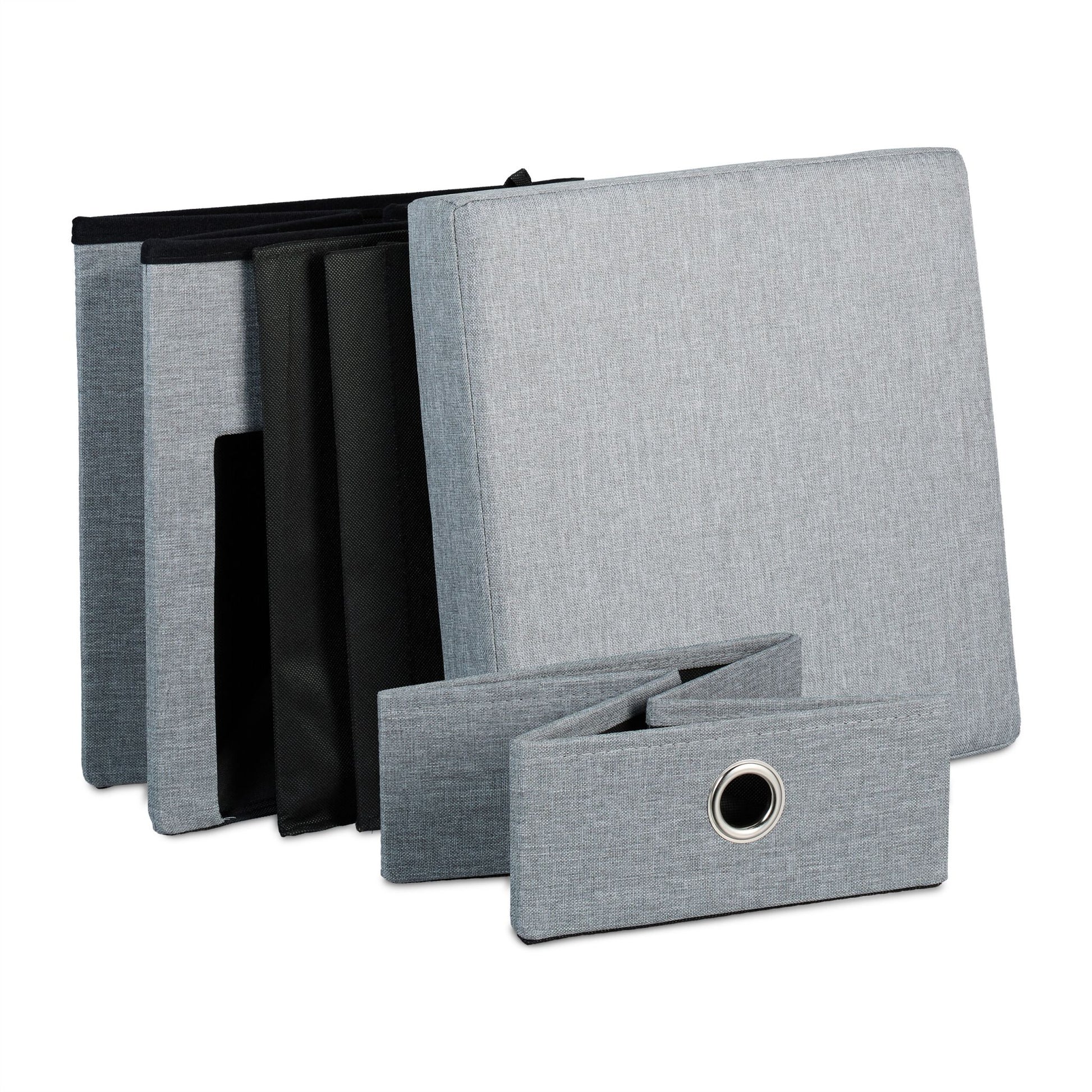 Sitzhocker mit Stauraum 2 Schubladen Grau von Relaxdays