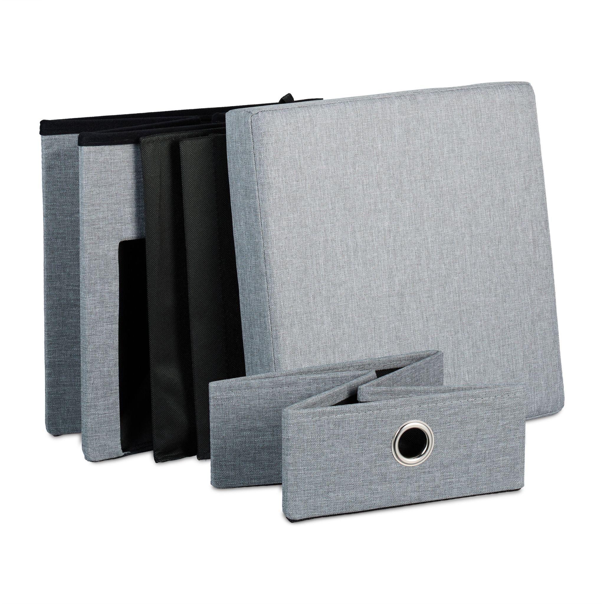 Sitzhocker mit Stauraum 2 Schubladen Grau von Relaxdays
