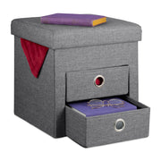 Sitzhocker mit Stauraum 2 Schubladen Anthrazit von Relaxdays